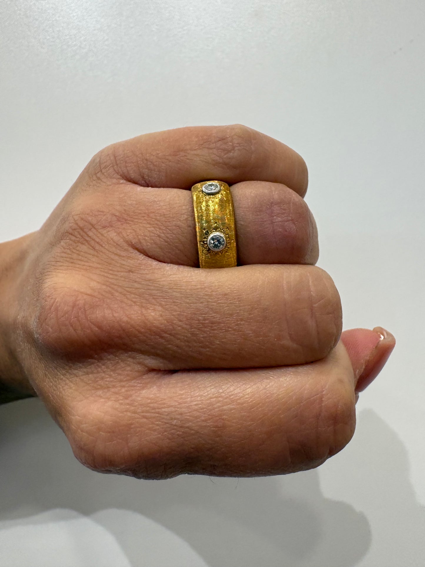 Mario Buccellati anello Eternelle Macri in oro rosa 18kt e brillanti certificato