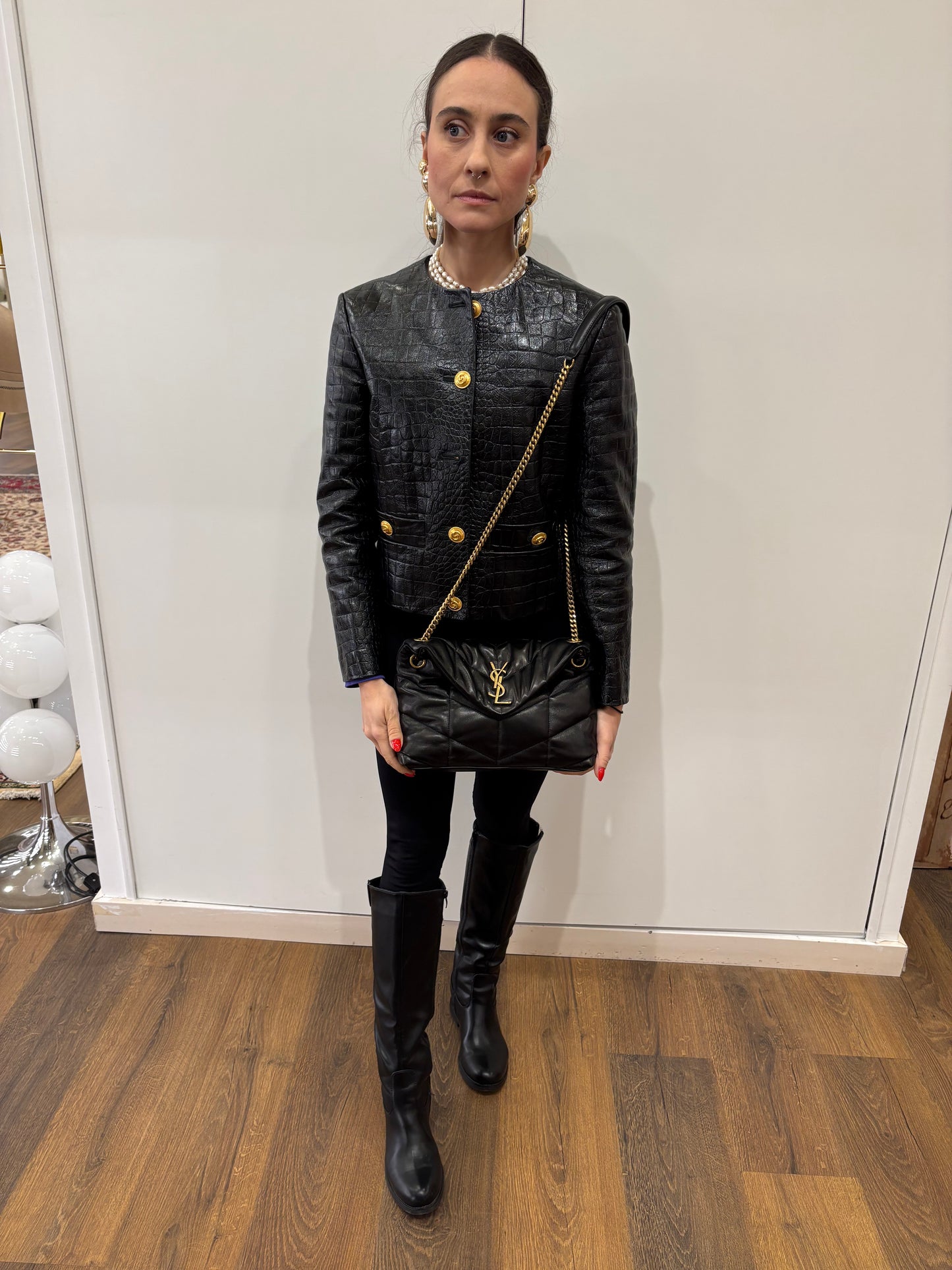 YSL PUFFER SMALL IN PELLE DI AGNELLO
NERO. NUOVA