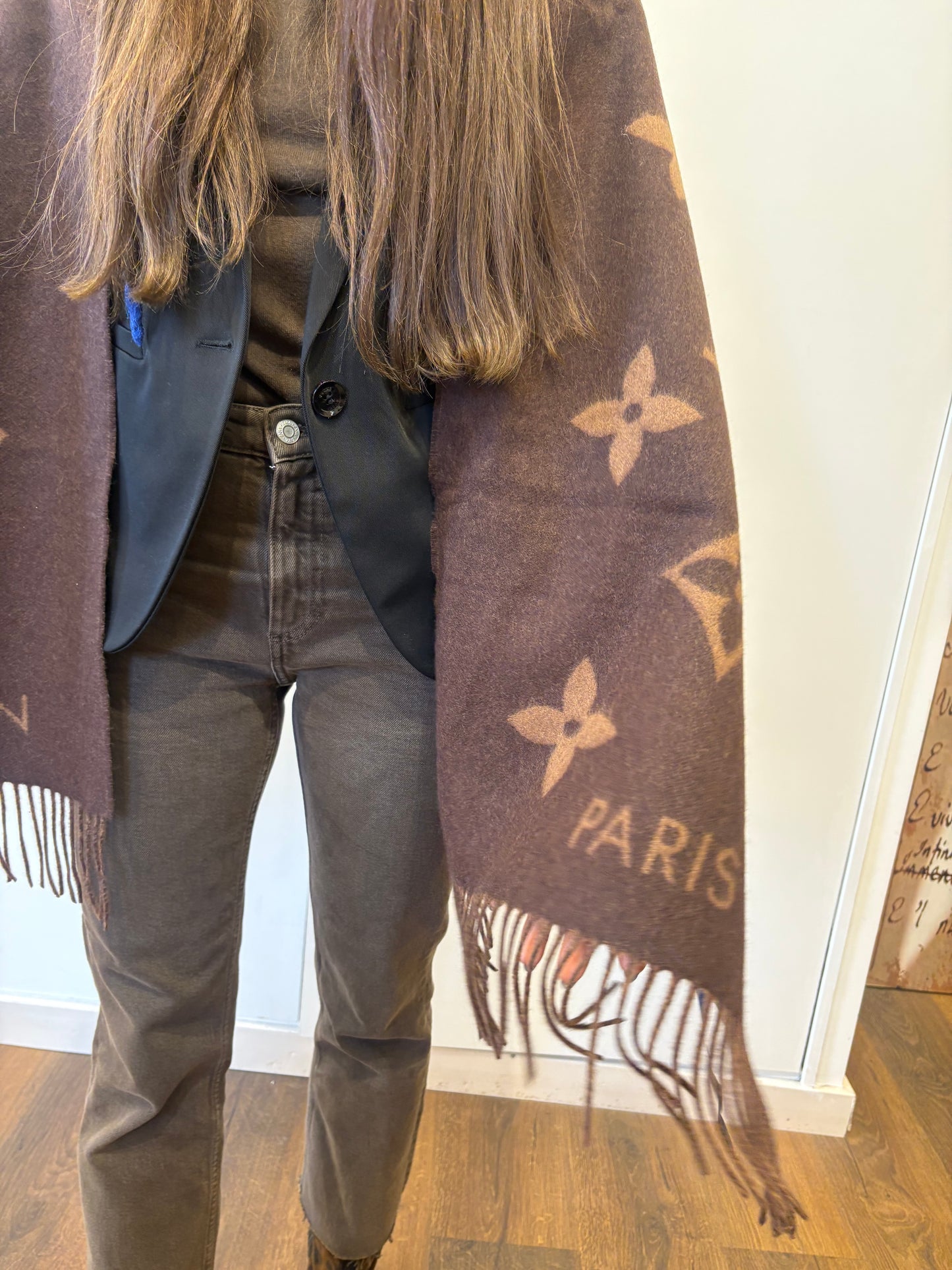 Louis Vuitton sciarpa grande Reykjavik motivo monogram Giant cashmere nuova