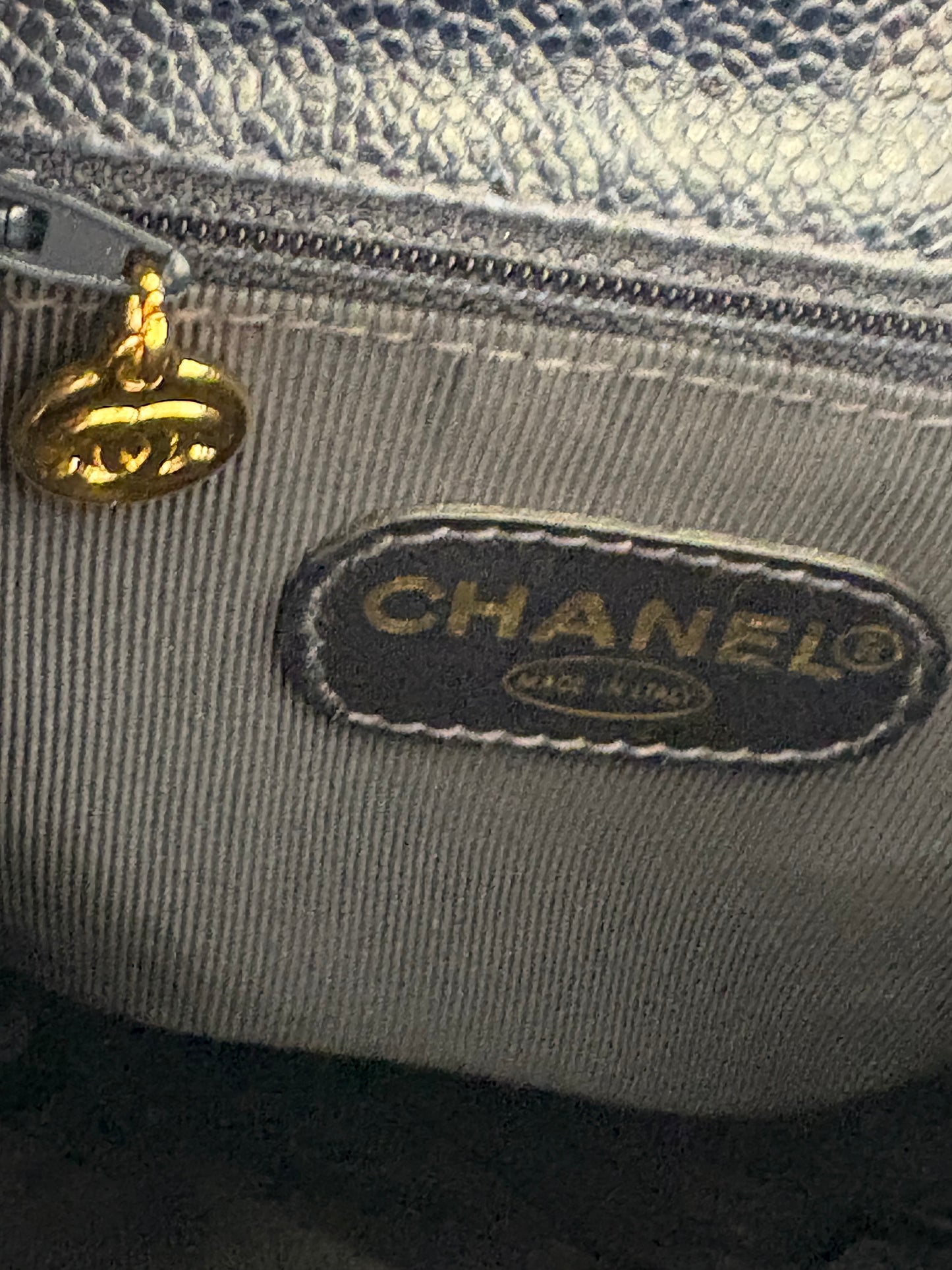 Chanel zaino in pelle blu