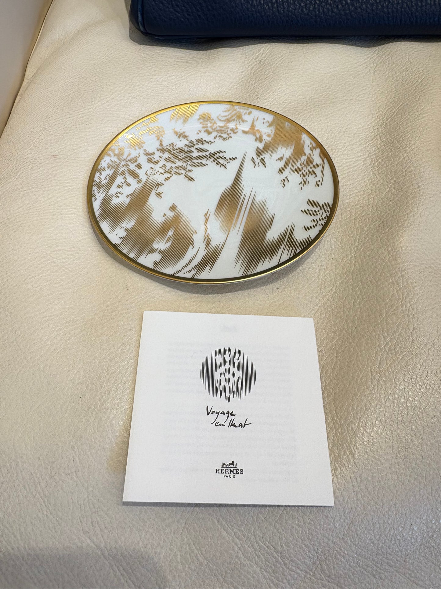 Hermès Vojage En Ikat set piatti porcellana e oro (24 pezzi) nuovo