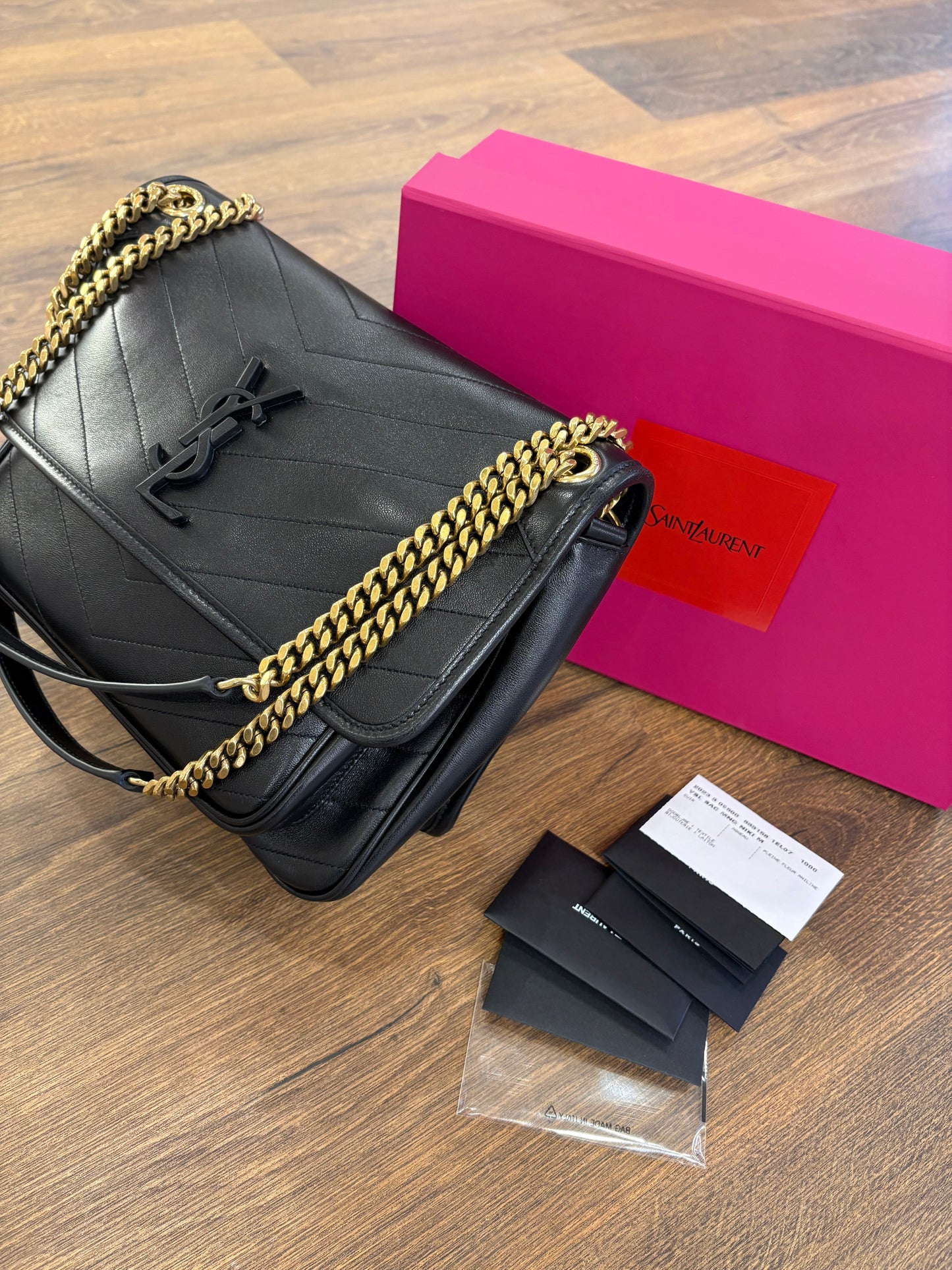 Saint Laurent Niki media in pelle