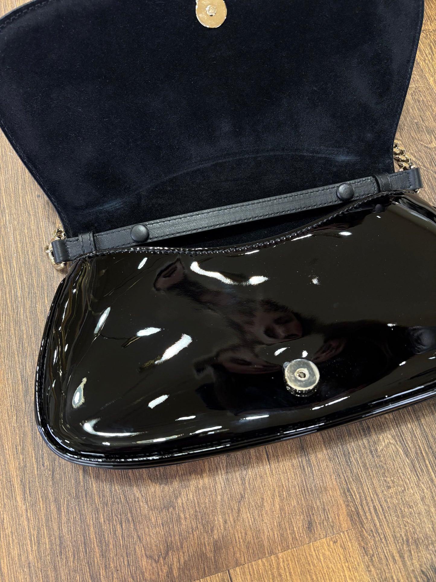 Gucci Blondie borsa in pelle verniciata nera nuova