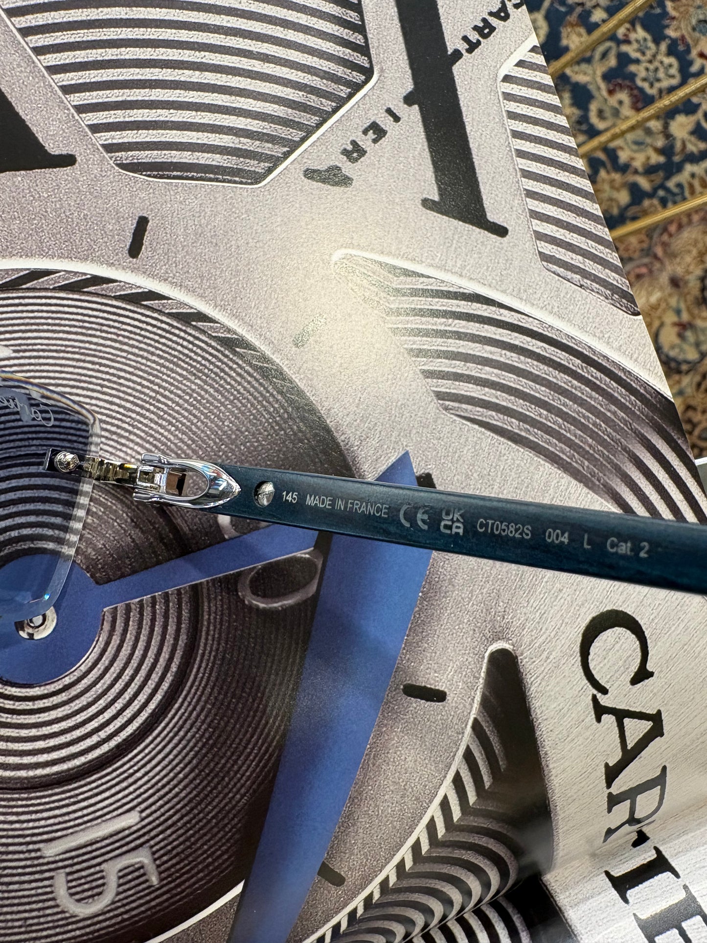 Occhiali da Sole Cartier Décor C - Modello CT0582S Rimless con Aste in Legno Pregiato.Nuovi