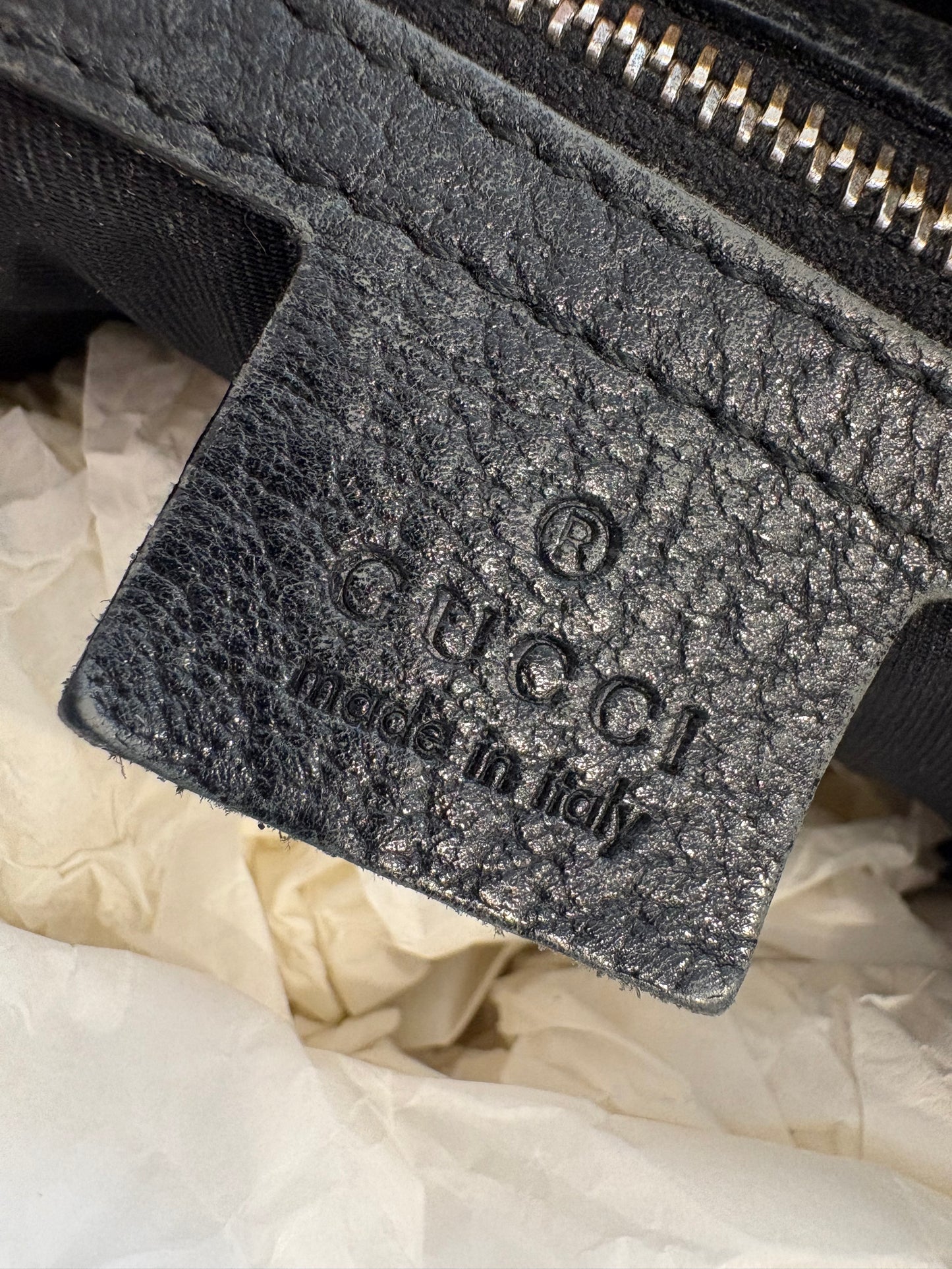 Gucci Borsa Hobo Gucci Vintage Blondie in Pelle Nera con Banda Web