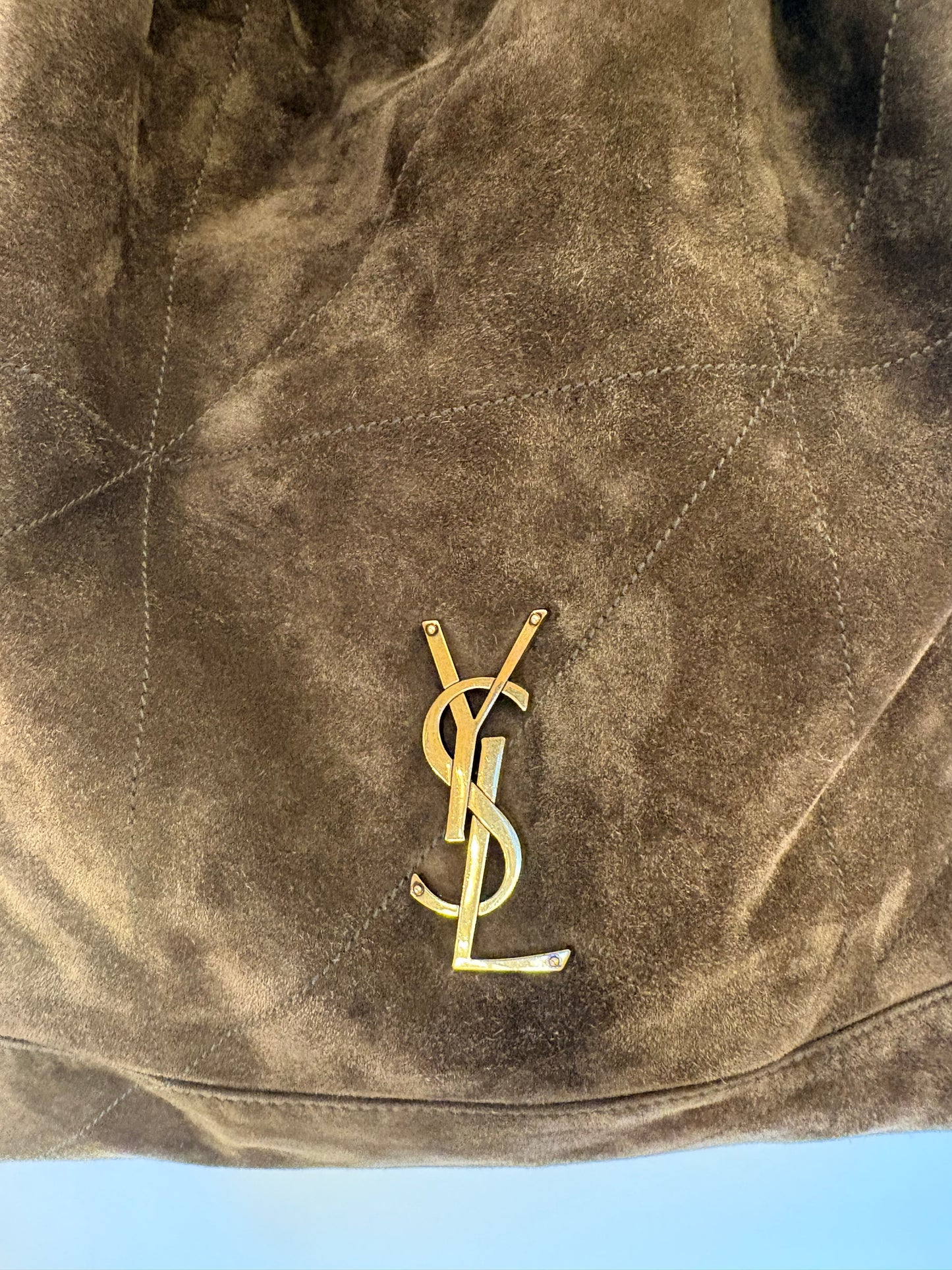 Saint  Laurent Borsa Jamie 4.3 Shopping Grande in Suede  Golden Leaf (Fango / Tortora)