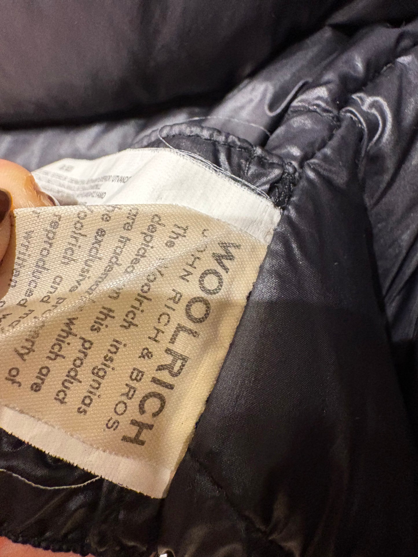 Woolrich parka Bow Bridge nero in tessuto Ramar e pelliccia vera tg44