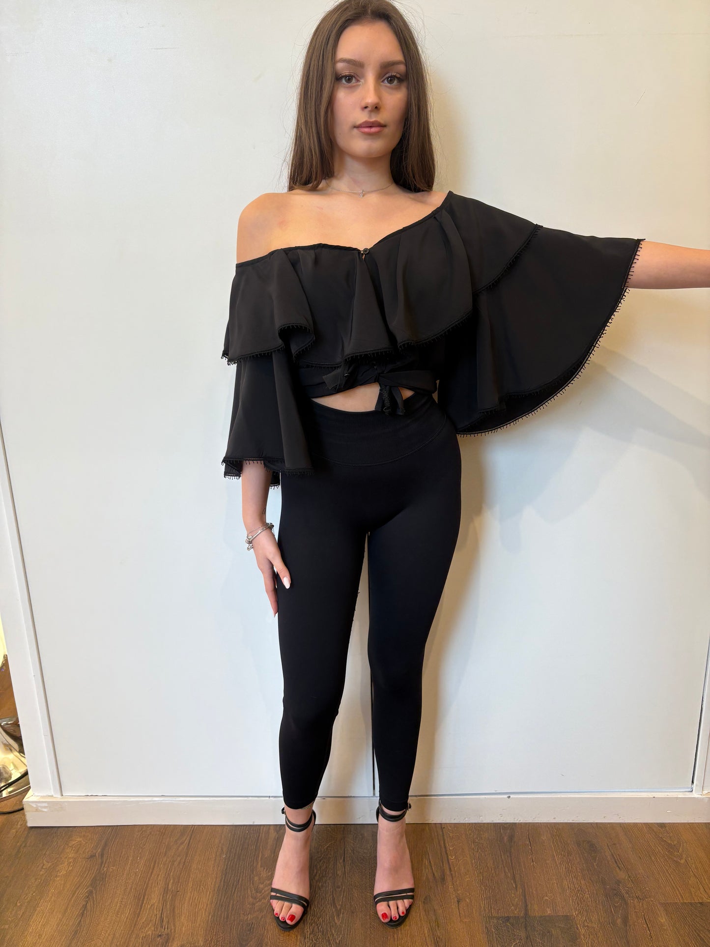 Chloe’ blusa in seta volants maniche ampie