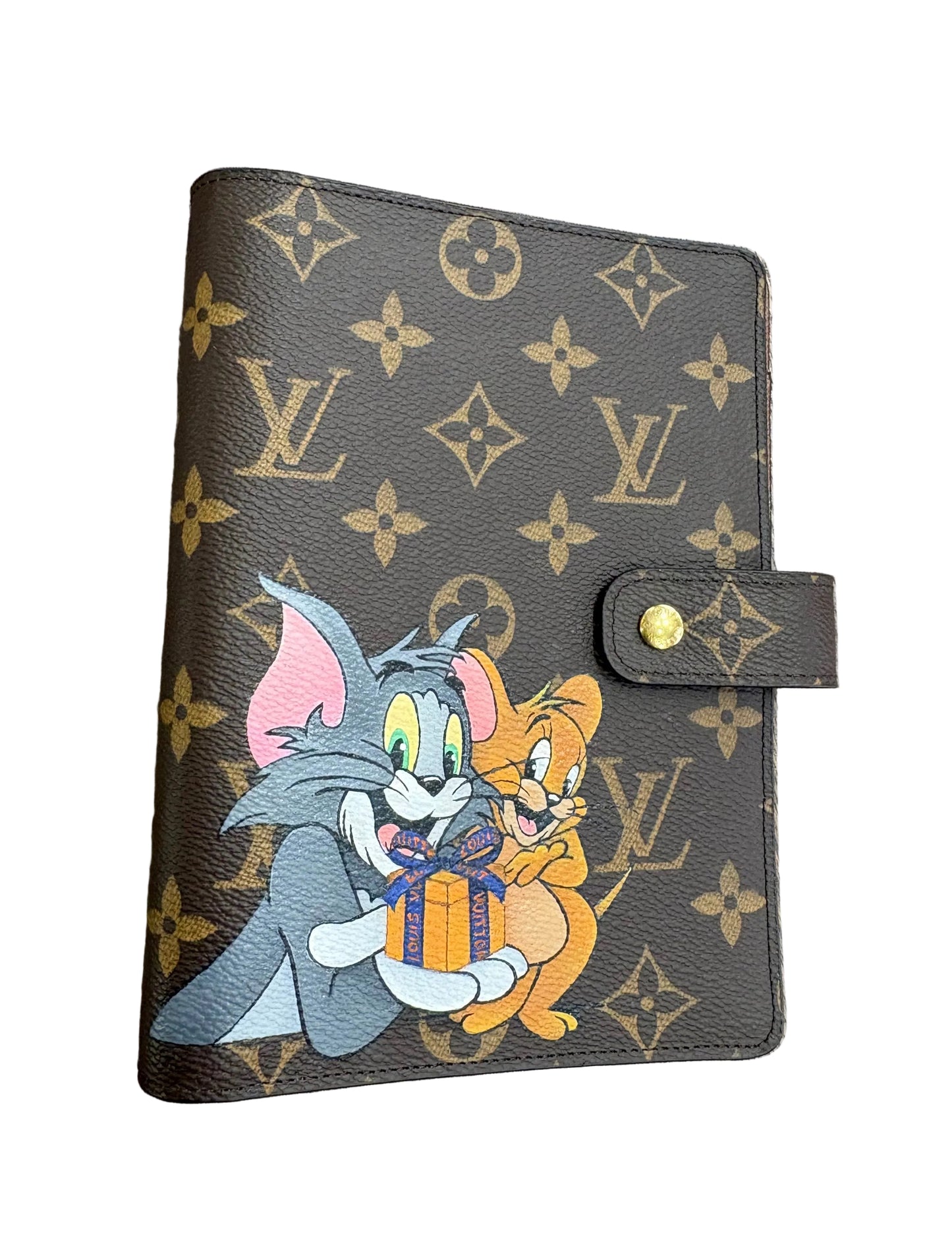 Louis Vuitton Copertina Agenda MM Monogram Custom Tom & Jerry . Nuovo