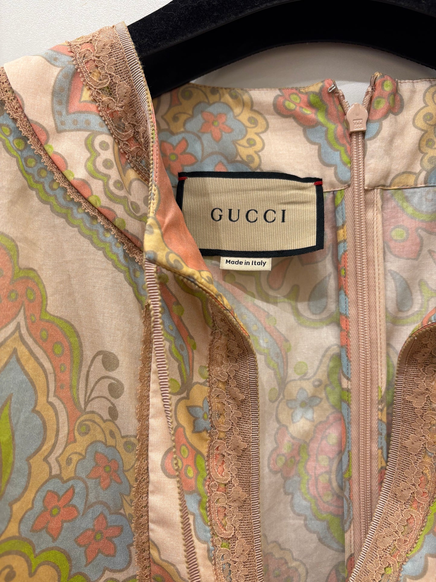 Gucci Kaftano in cotone stampato maniche ampie