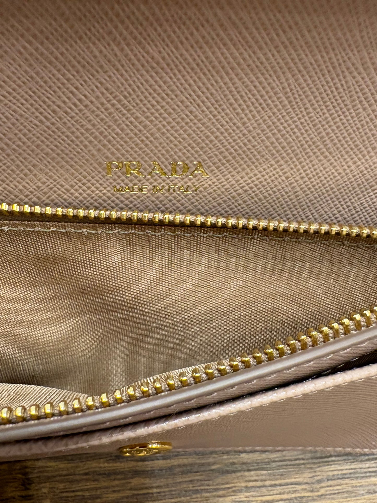 Prada mini Wallet bag pelle saffiano cipria