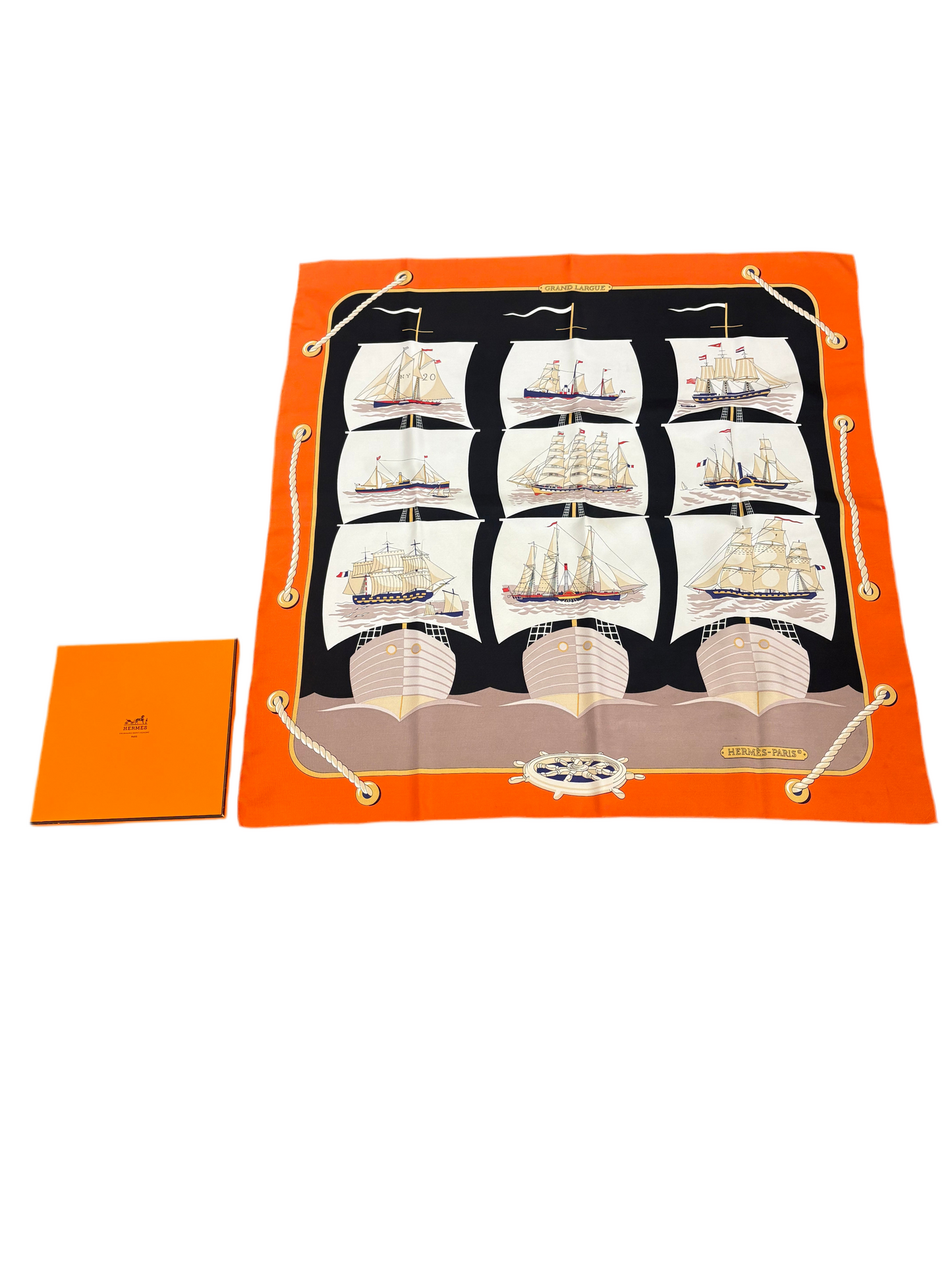 Hermès carre’  seta 90x90 Le Grand Largue
