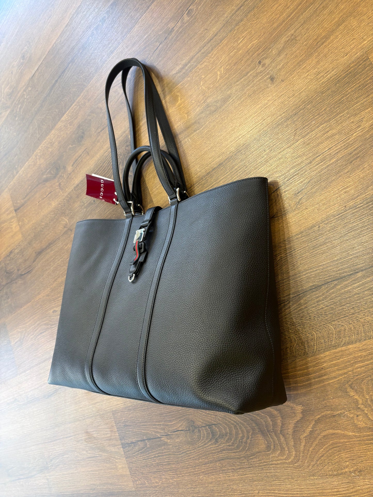 Borsa Tote Gucci Large con Dettaglio Web e Fibbia