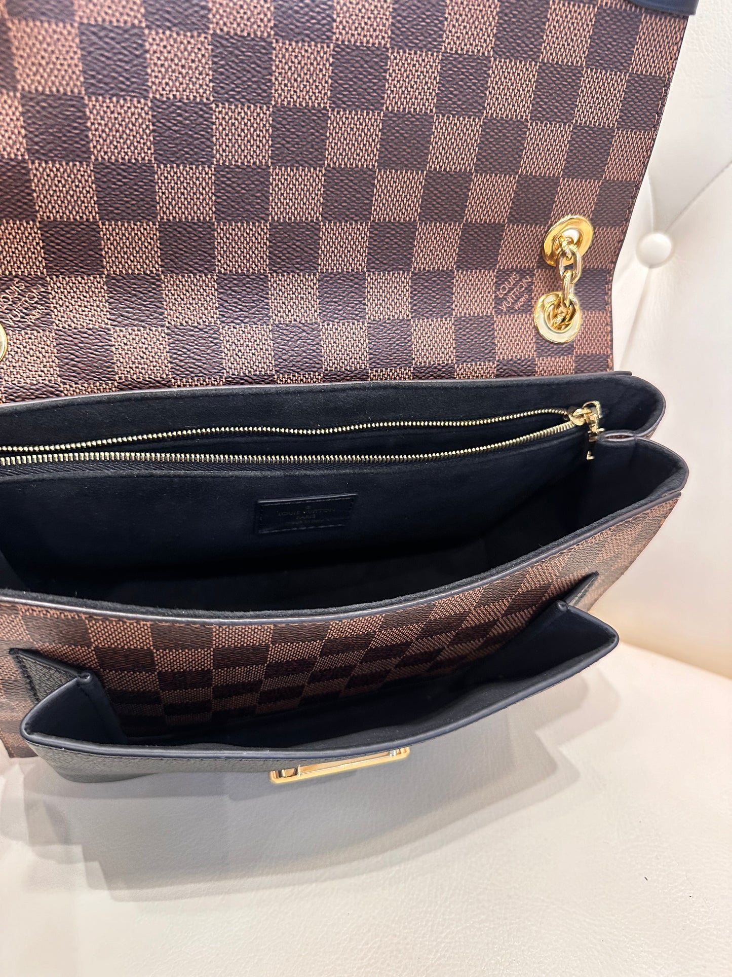 Louis Vuitton Vavin tela ebene damier e pelle