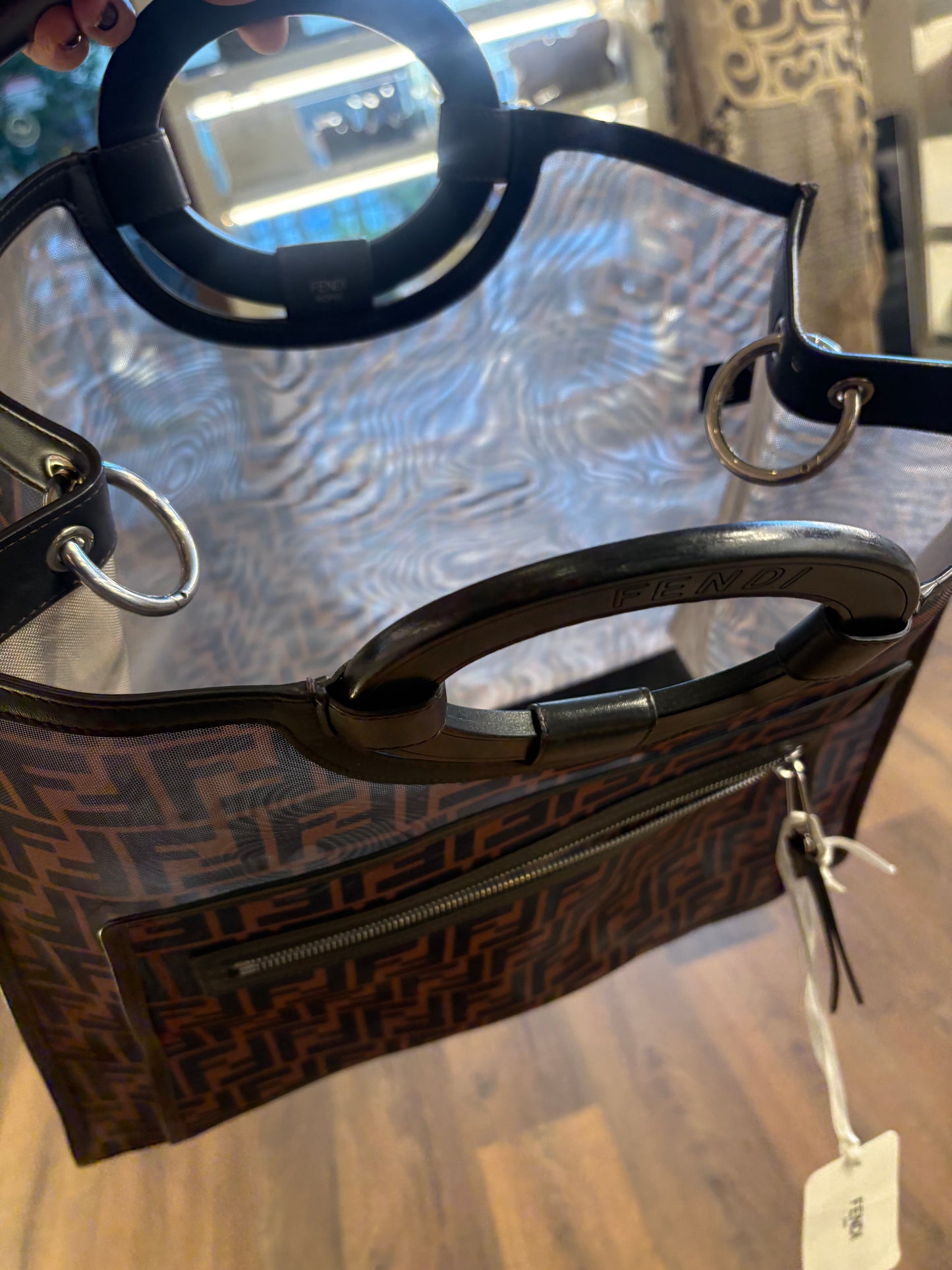 Fendi Runaway Mesh Shopper Tote Bag