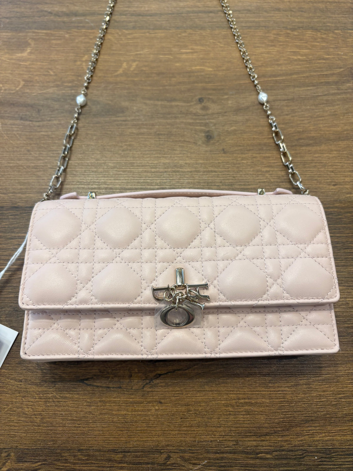 Dior mini borsa My Dior in pelle di agnello Cannage rosa cipria. Nuovo