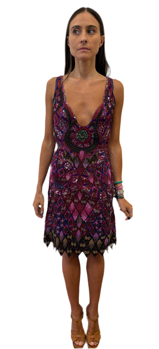 Costume National abito paillettes schiena nuda