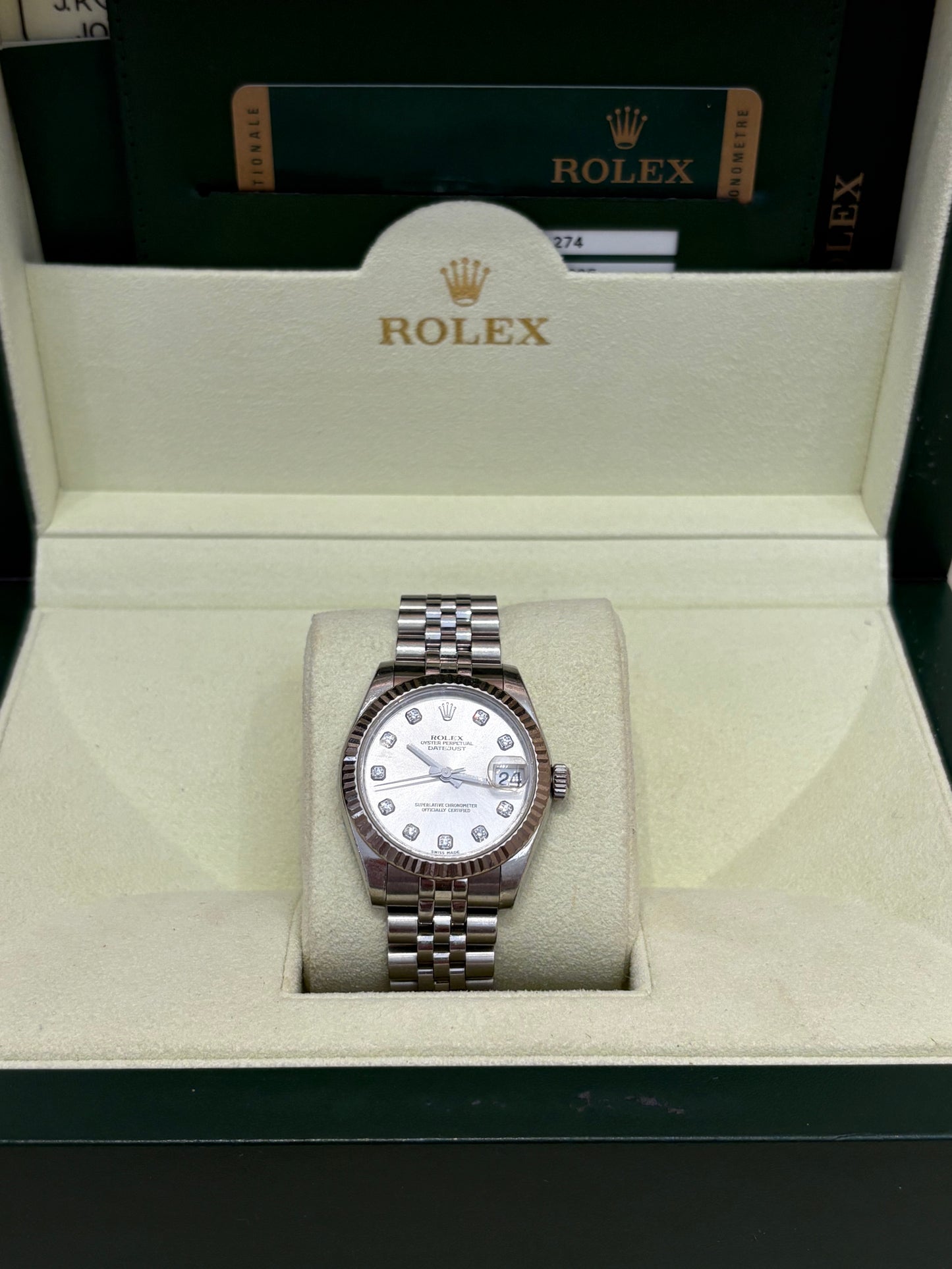 Rolex Oyster Perpetual acciaio /oro e diamanti mis 31