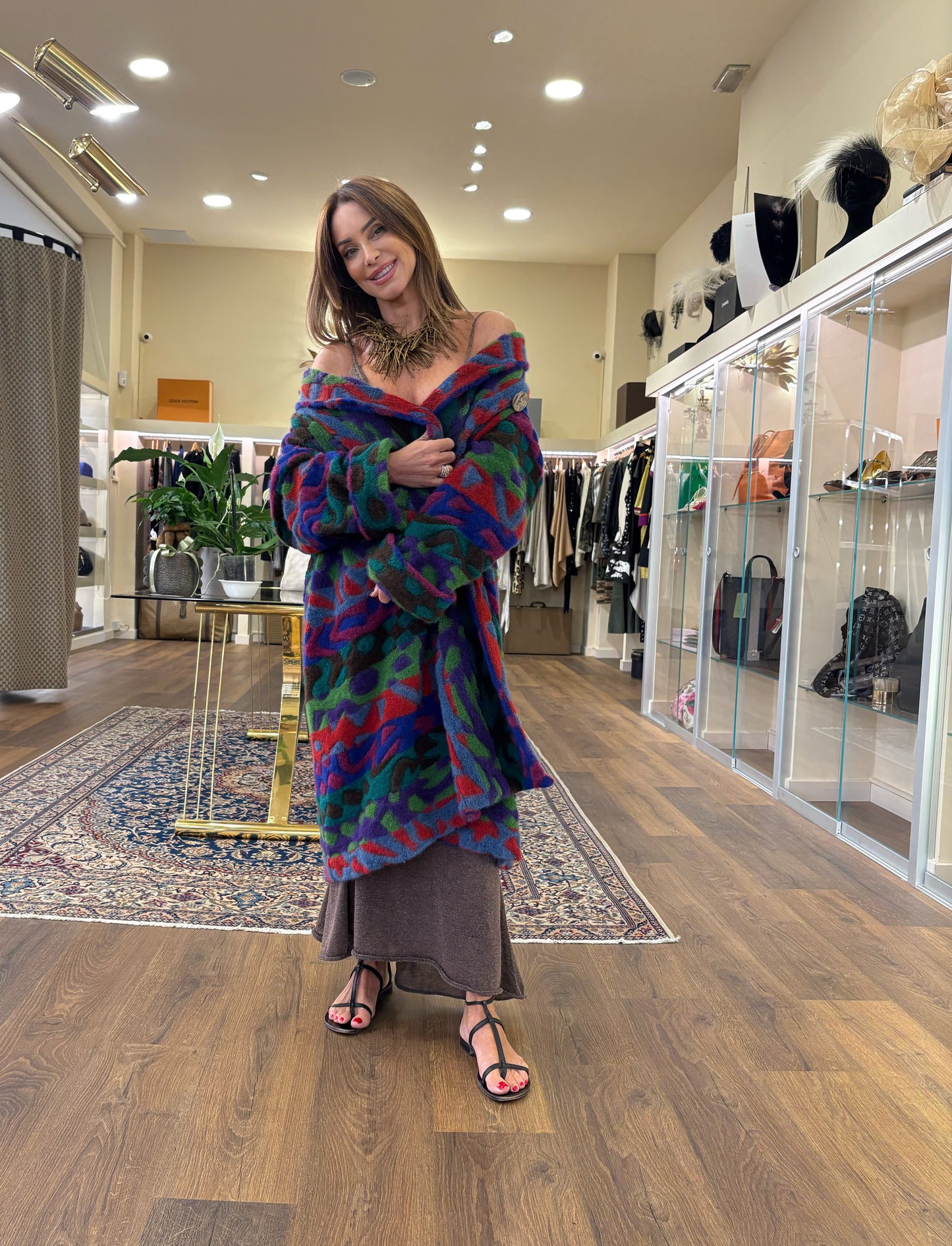 Missoni cappotto oversize  multicolor  in maglia mohair