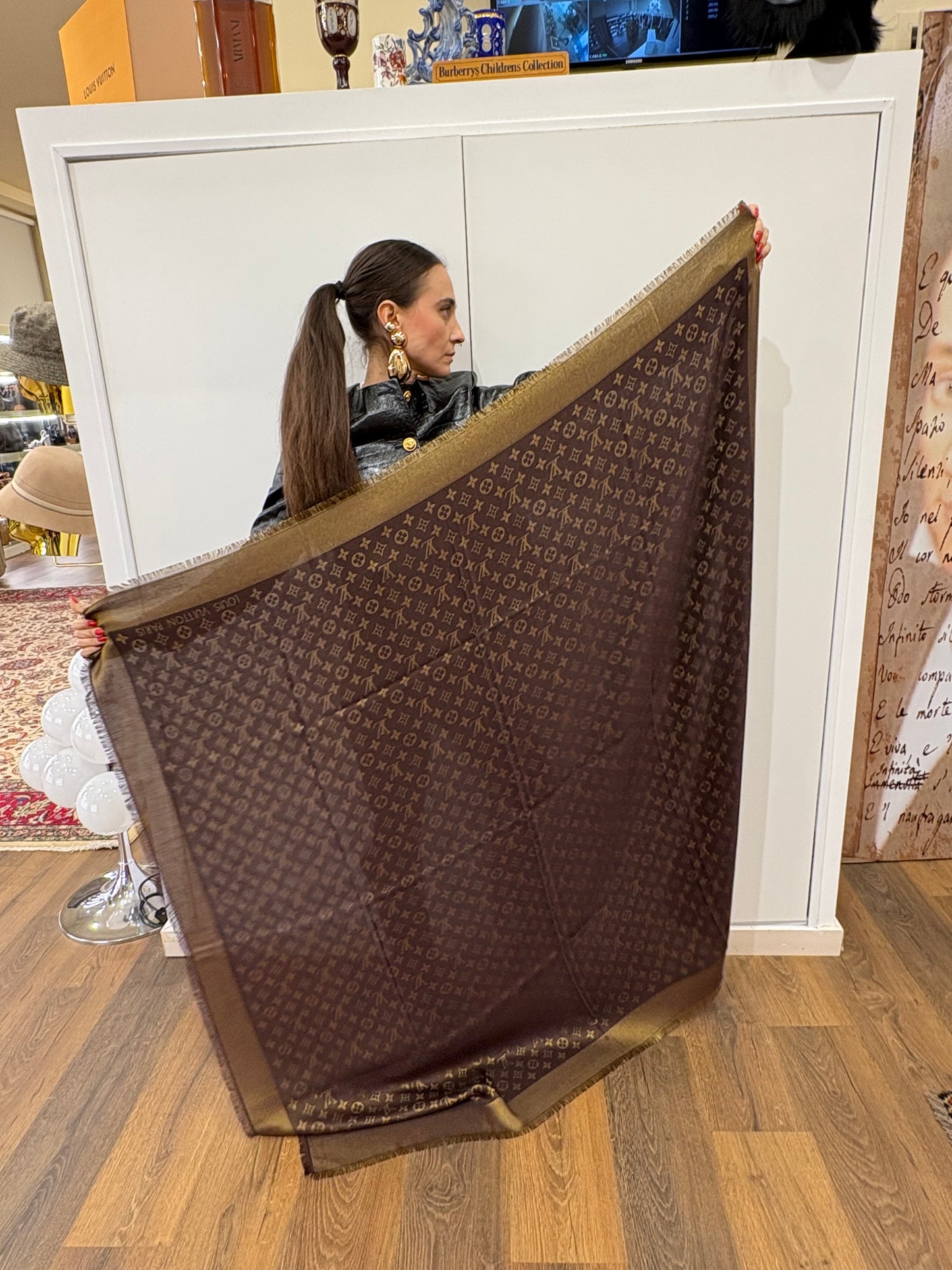 Louis Vuitton scialle Shine moro/bronzo . Nuovo