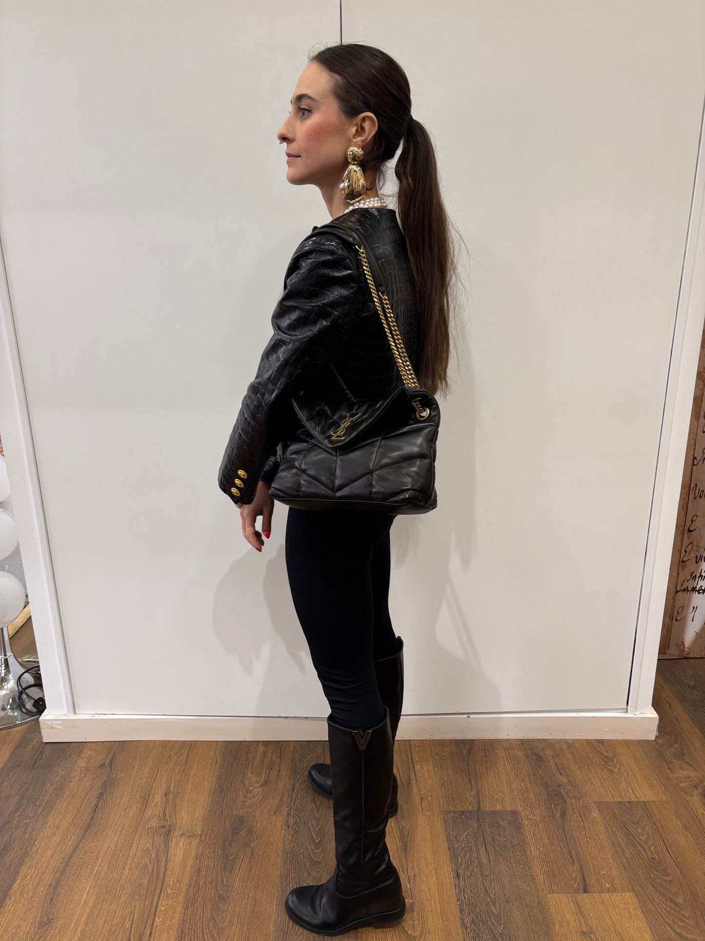 YSL PUFFER SMALL IN PELLE DI AGNELLO
NERO. NUOVA