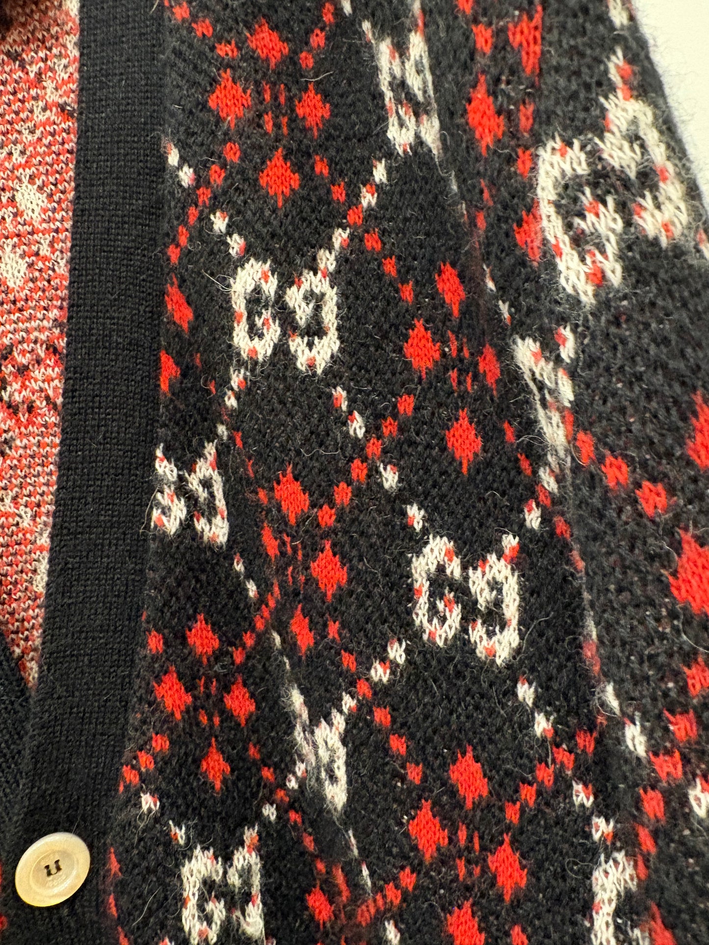 Gucci cardigan lana motivo GG