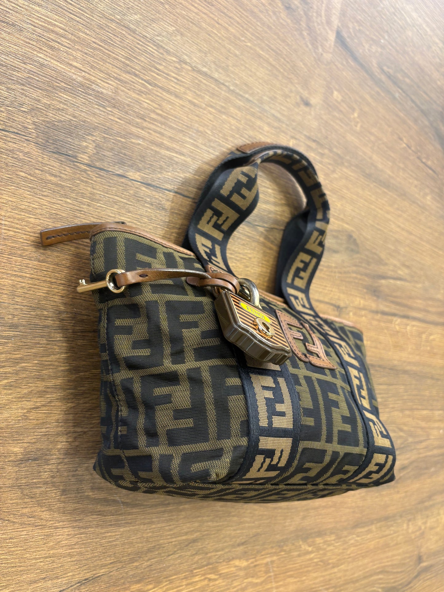 Fendi Vintage Mini Shopper FF Zucca con Lucchetto