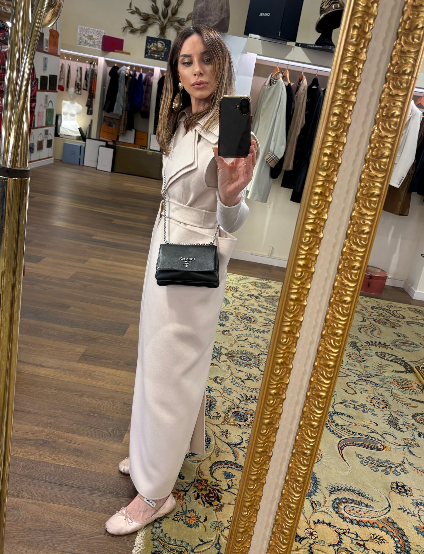 Borsa Prada Pattina in Pelle Soft Calf con Tracolla a Catena