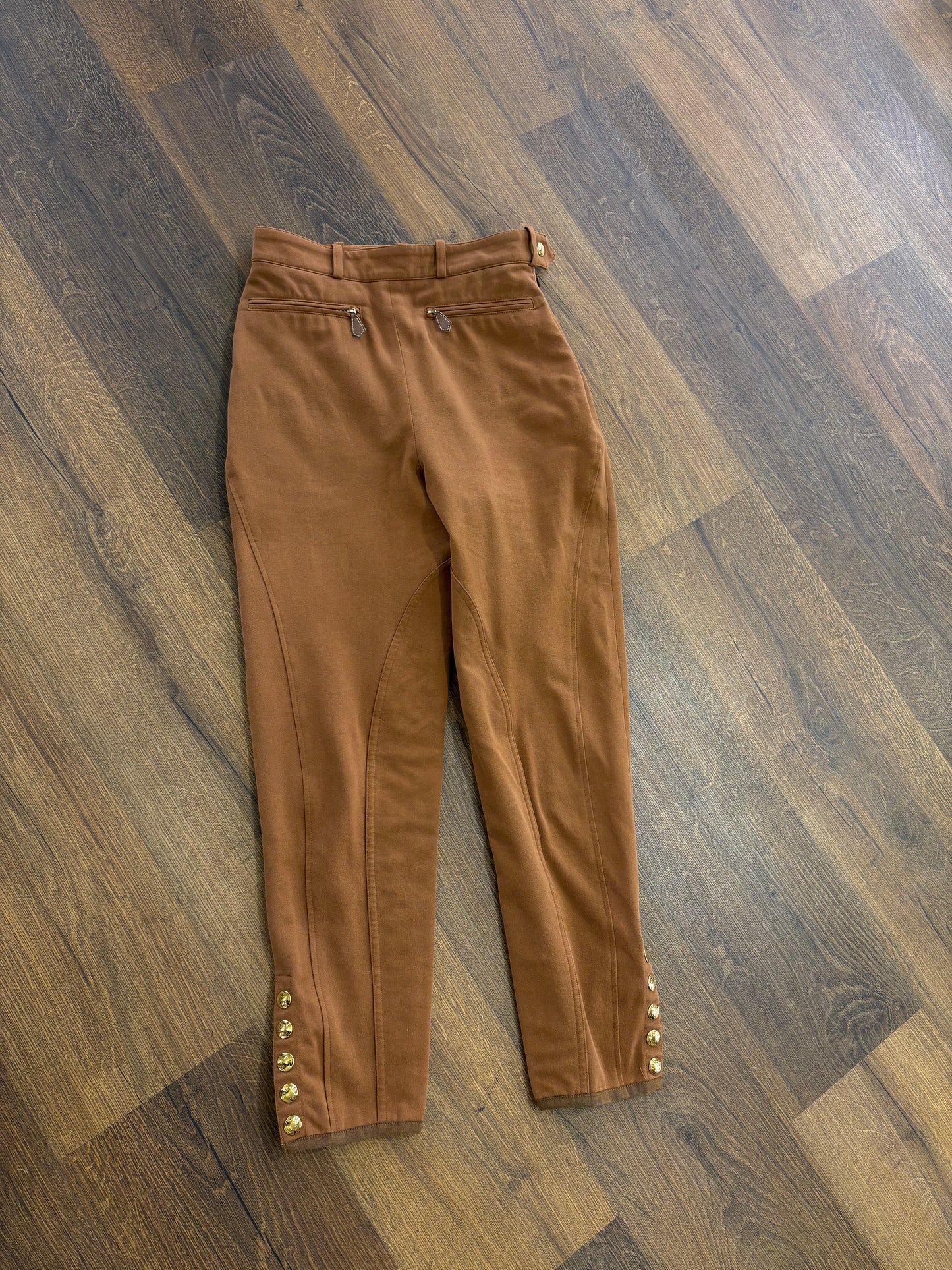 Hermès pantaloni cavallerizza cotone biscotto