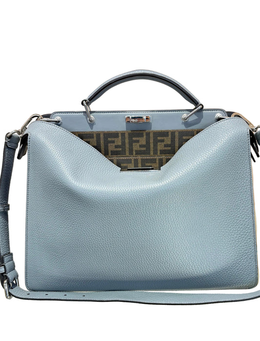 Fendi Peekaboo ISeeU Medium grigio ardesia (unisex) . Nuovo