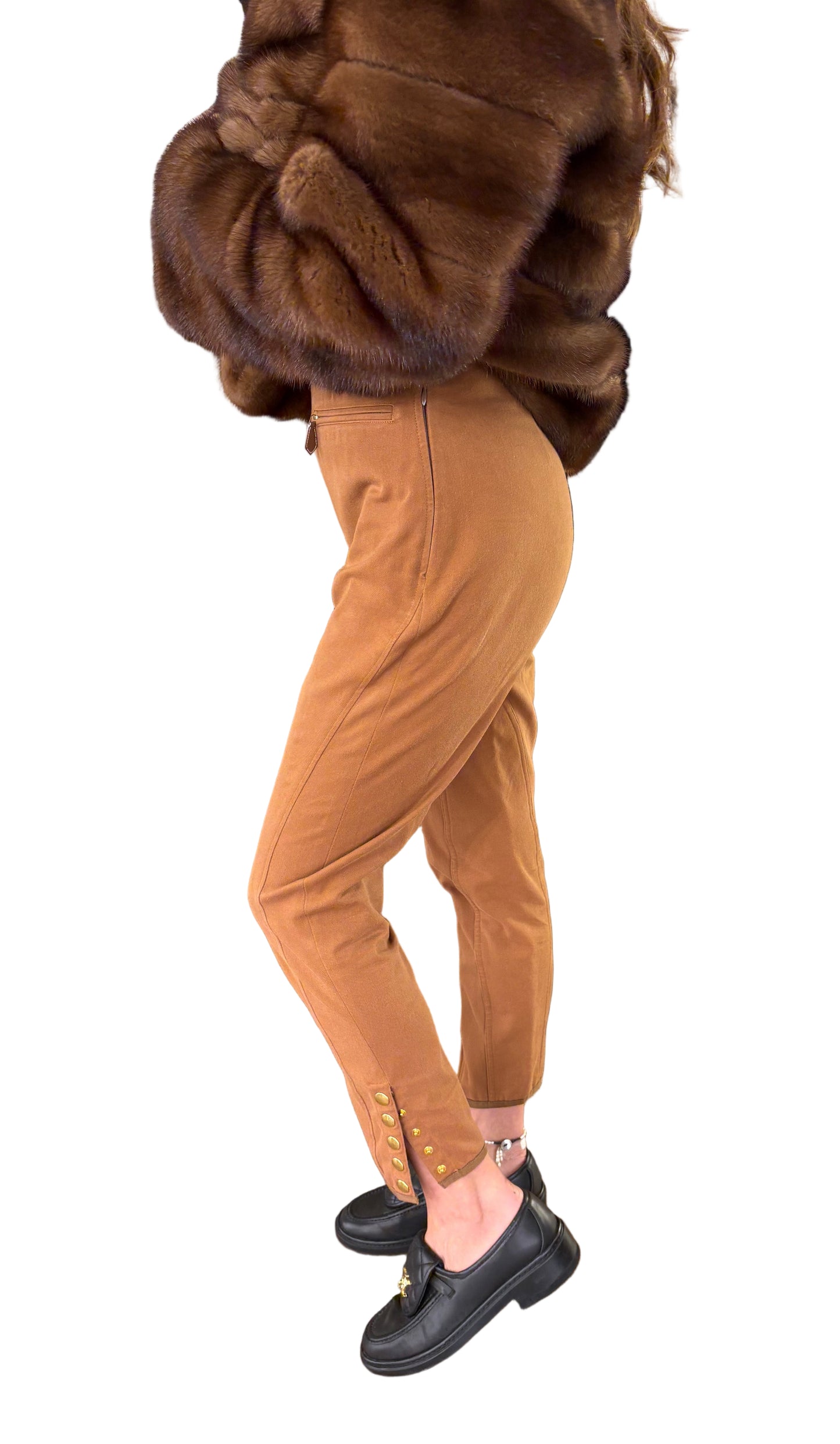 Hermès pantaloni cavallerizza cotone biscotto