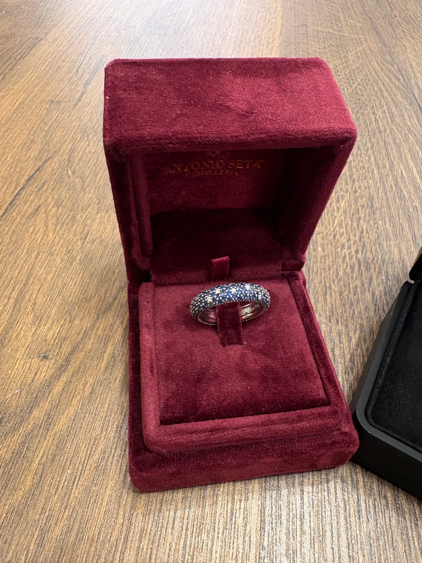 Anello Chimento Forever Star in Oro Giallo con Zaffiri Blu e Diamanti