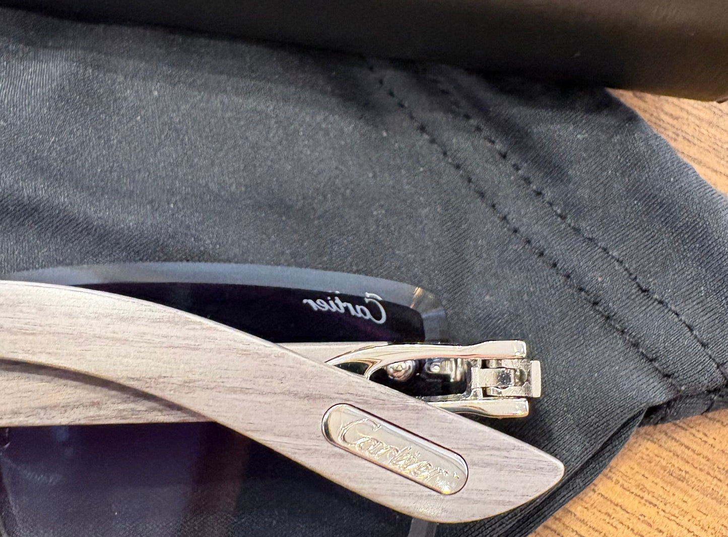 Occhiali da Sole Cartier Décor C - Modello CT0582S Rimless con Aste in Legno Pregiato.Nuovi
