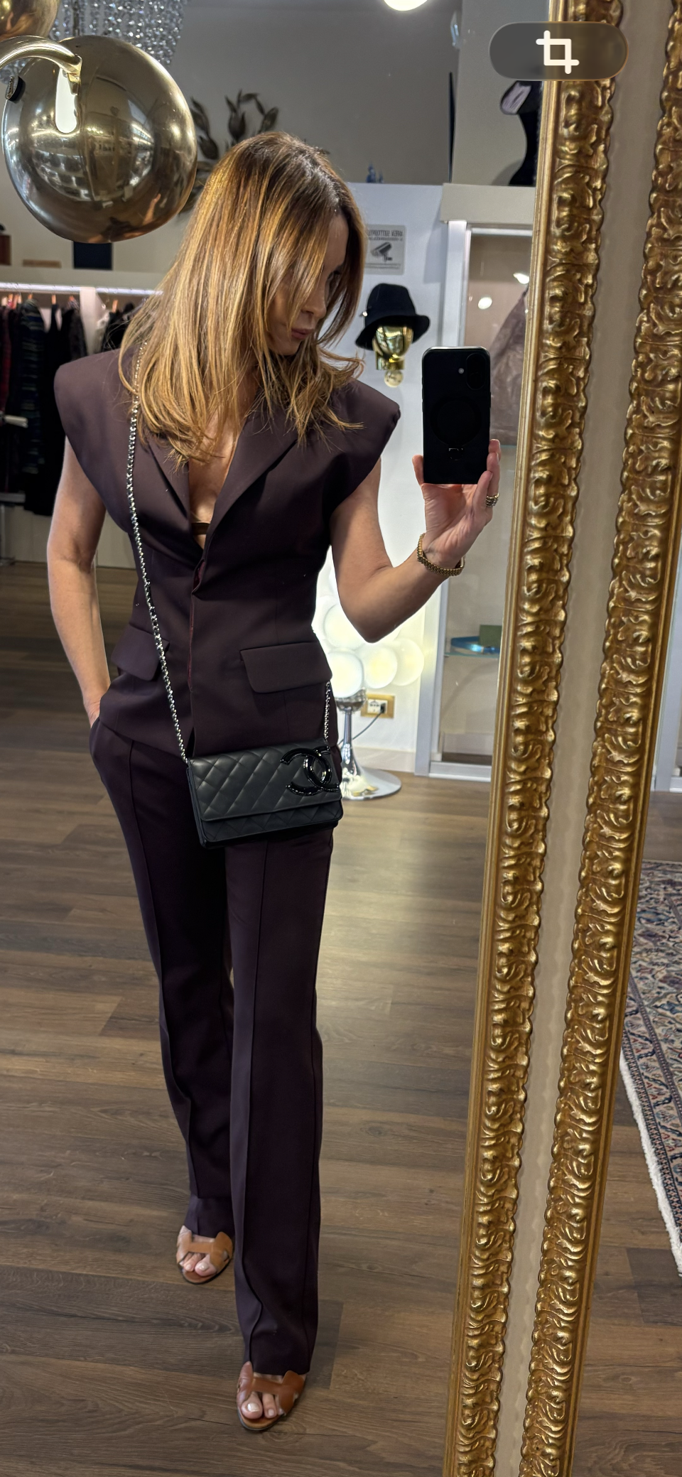 Chanel  Wallet on Chain (WOC) Cambon in Pelle di Vitello Trapuntata Nera Metallo Argento