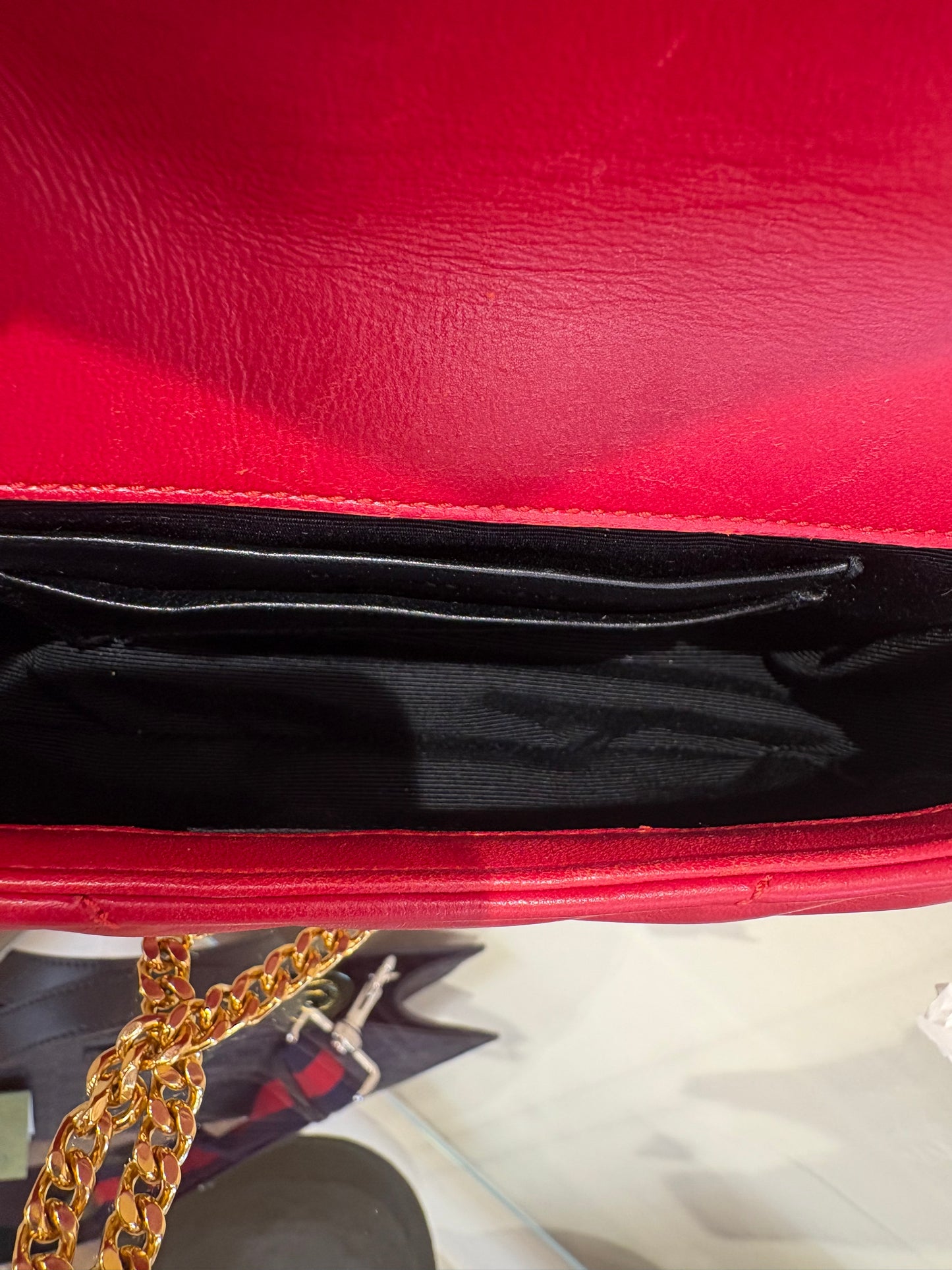 Saint Laurent Classic Baby Monogram Chain Bag in Matelassé Leather