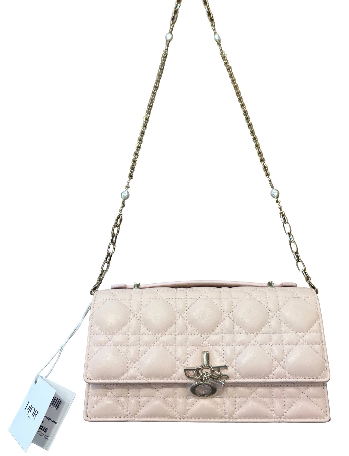 Dior mini borsa My Dior in pelle di agnello Cannage rosa cipria. Nuovo