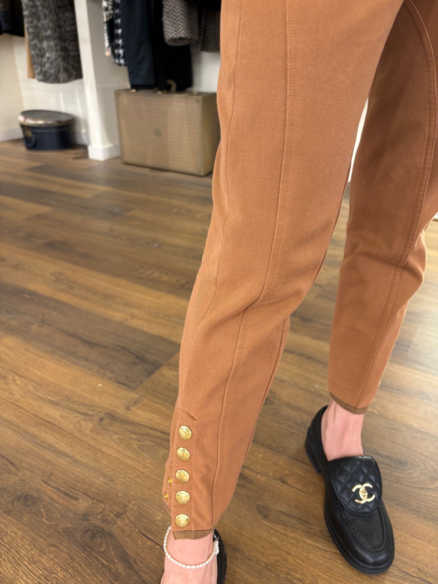 Hermès pantaloni cavallerizza cotone biscotto