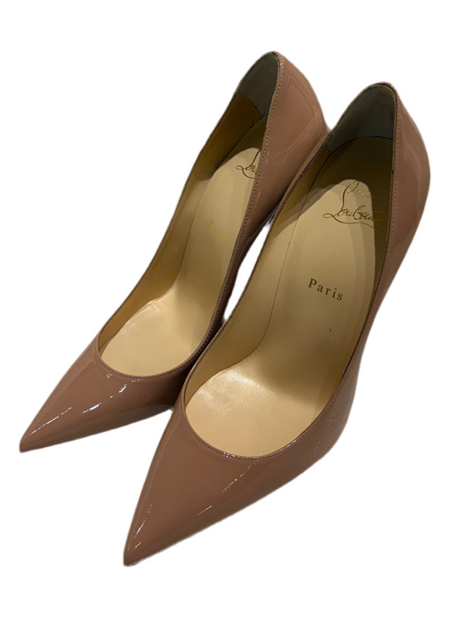 Louboutin Kate décolleté 100mm pelle verniciata cipria 40