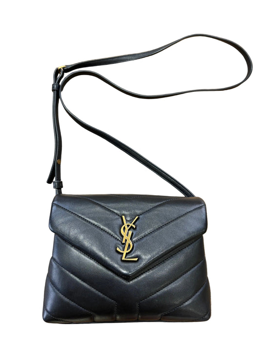 Saint Laurent Loulou Toy/Mini d'Archivio in Pelle Matelassé Nera con Hardware Dorato