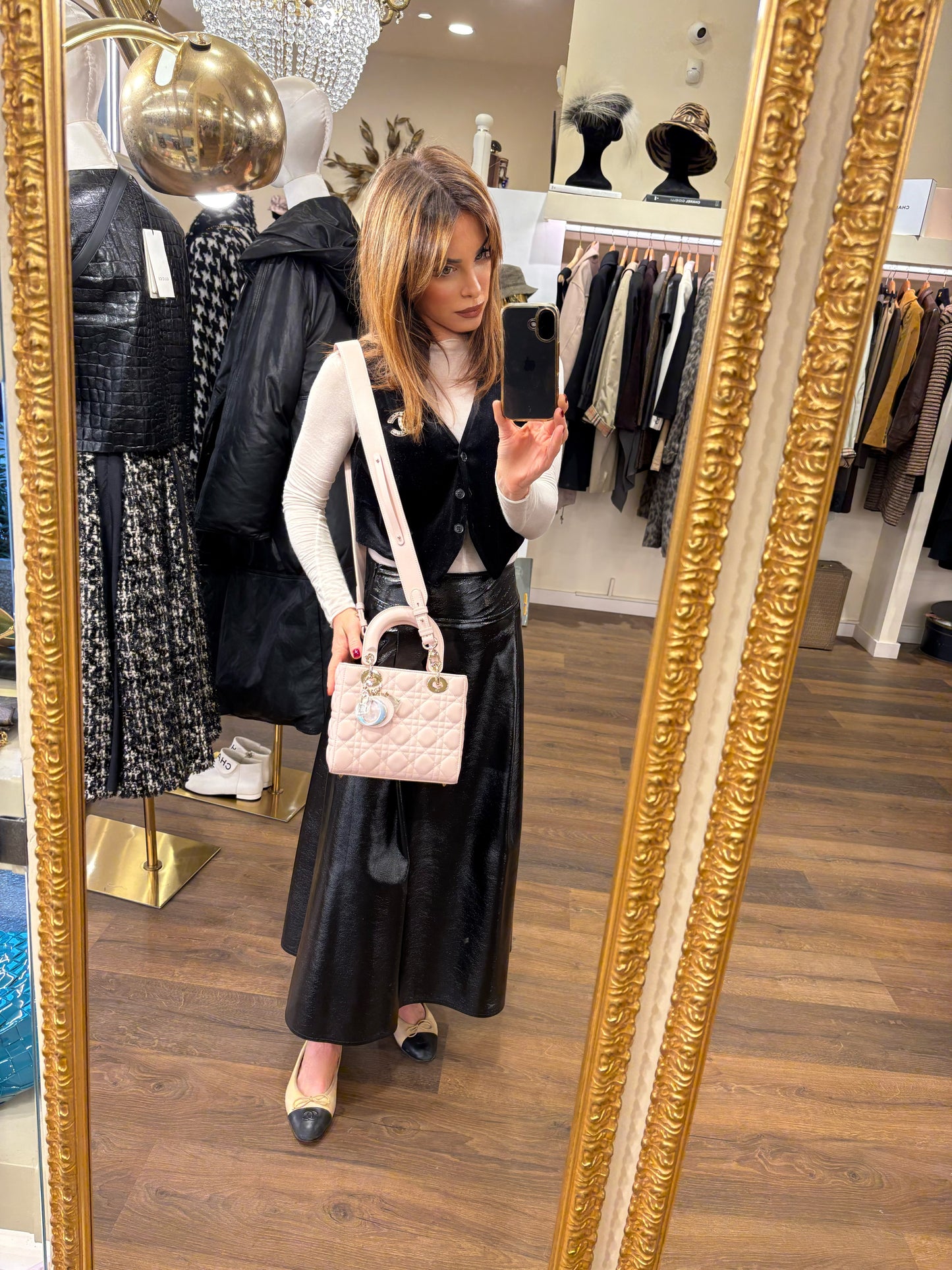 Dior Lady small in pelle cannage rosa hw gold