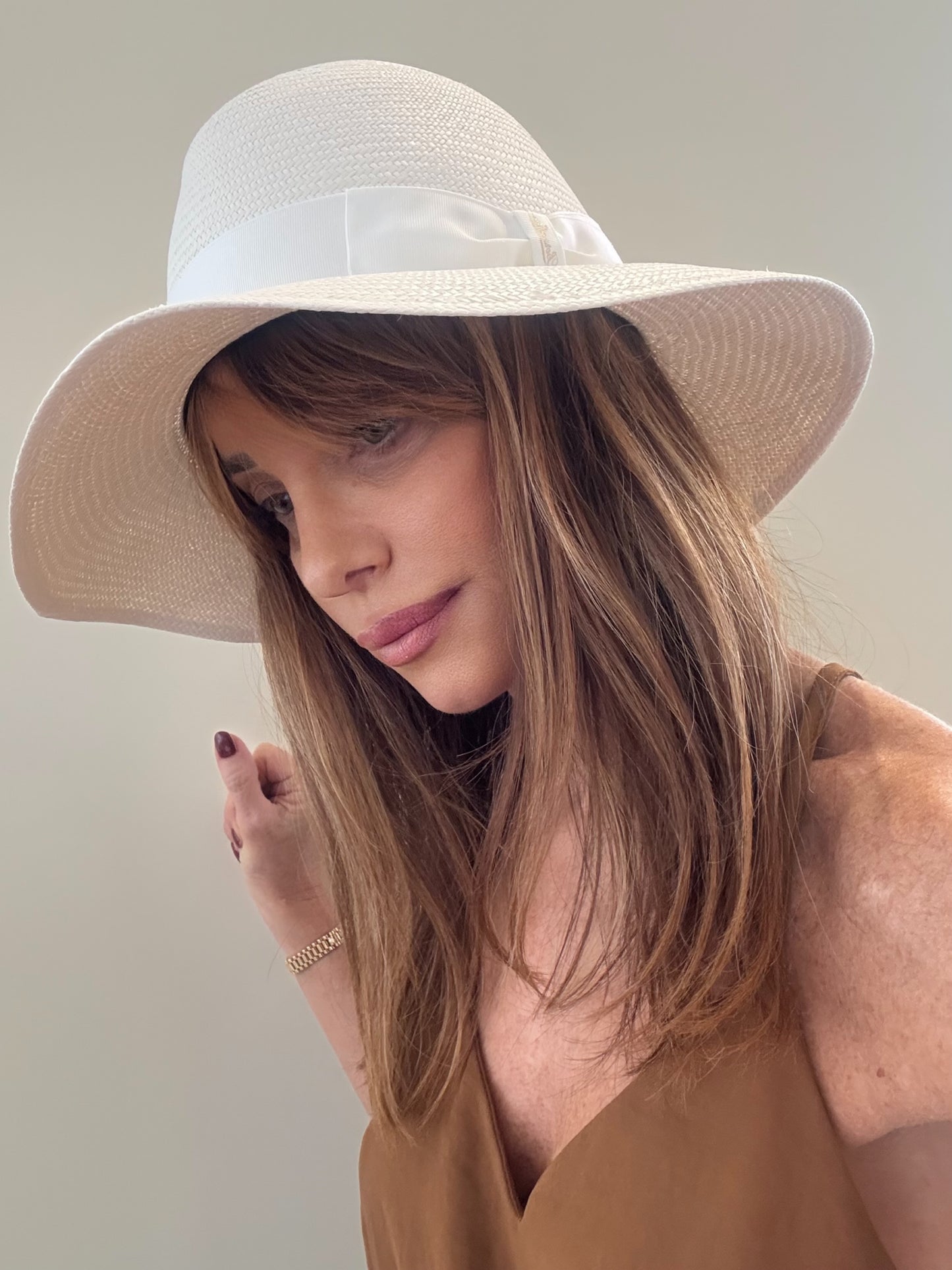 Borsalino cappello Claudette Panama fine tesa larga