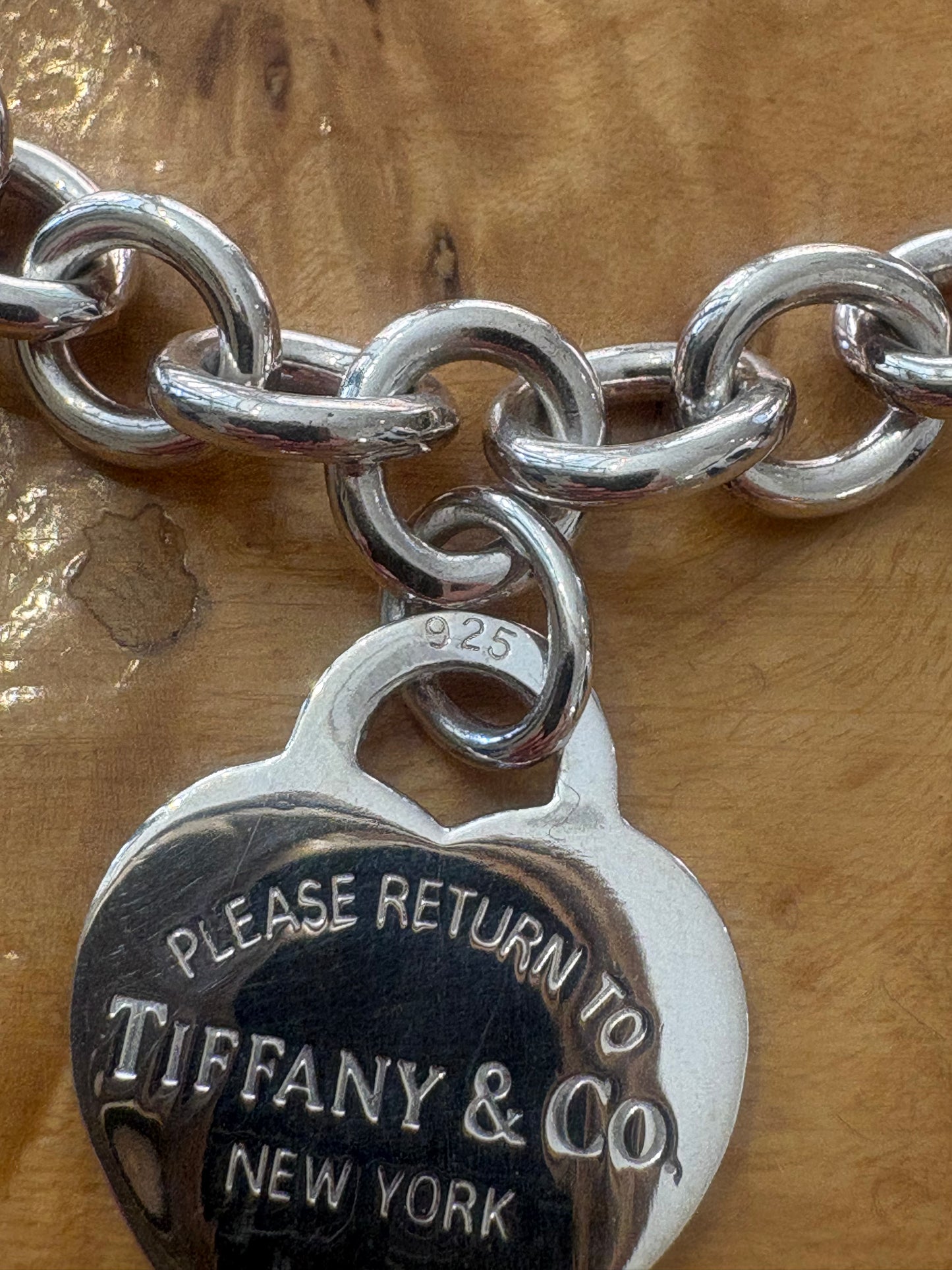 Collana Chain Link Heart Tag in argento
