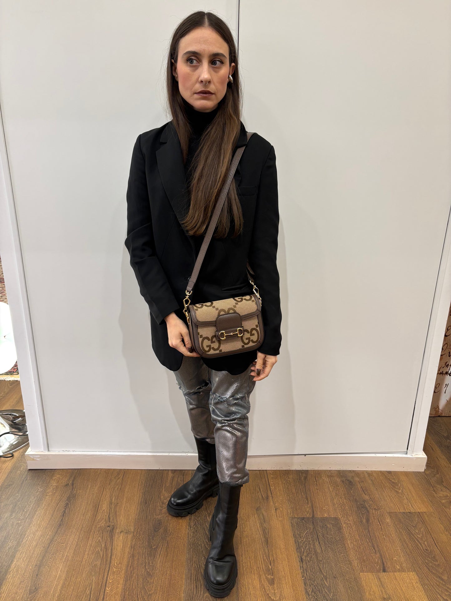 Gucci Horsebit 1955 Jumbo GG nuova