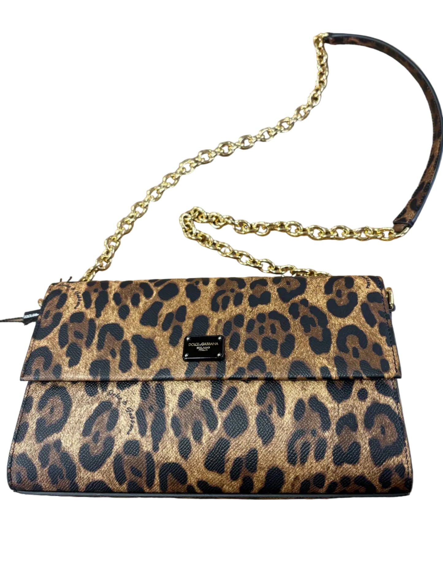 Dolce Gabbana borsa leo con catena dorata. Nuova