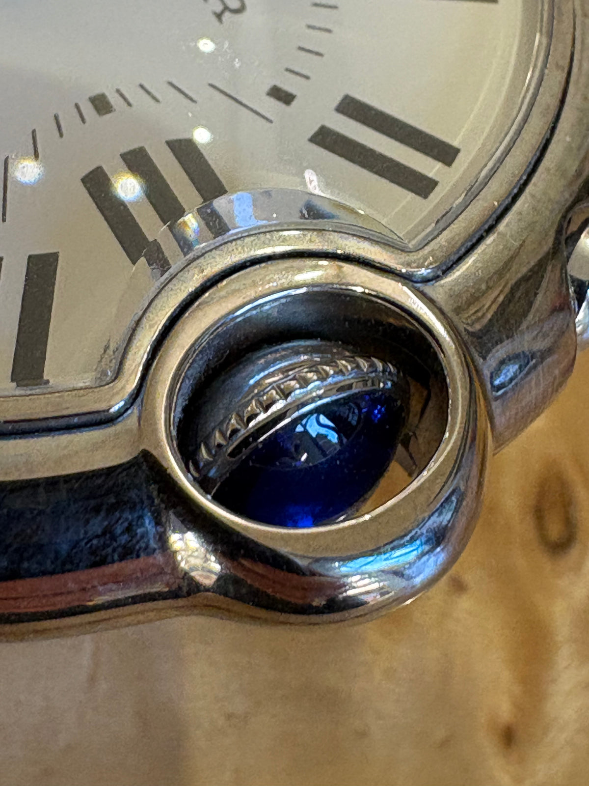 Cartier Orologio Sveglia da Tavolo  Ballon Bleu Ref. 3038 in Acciaio e Palladio