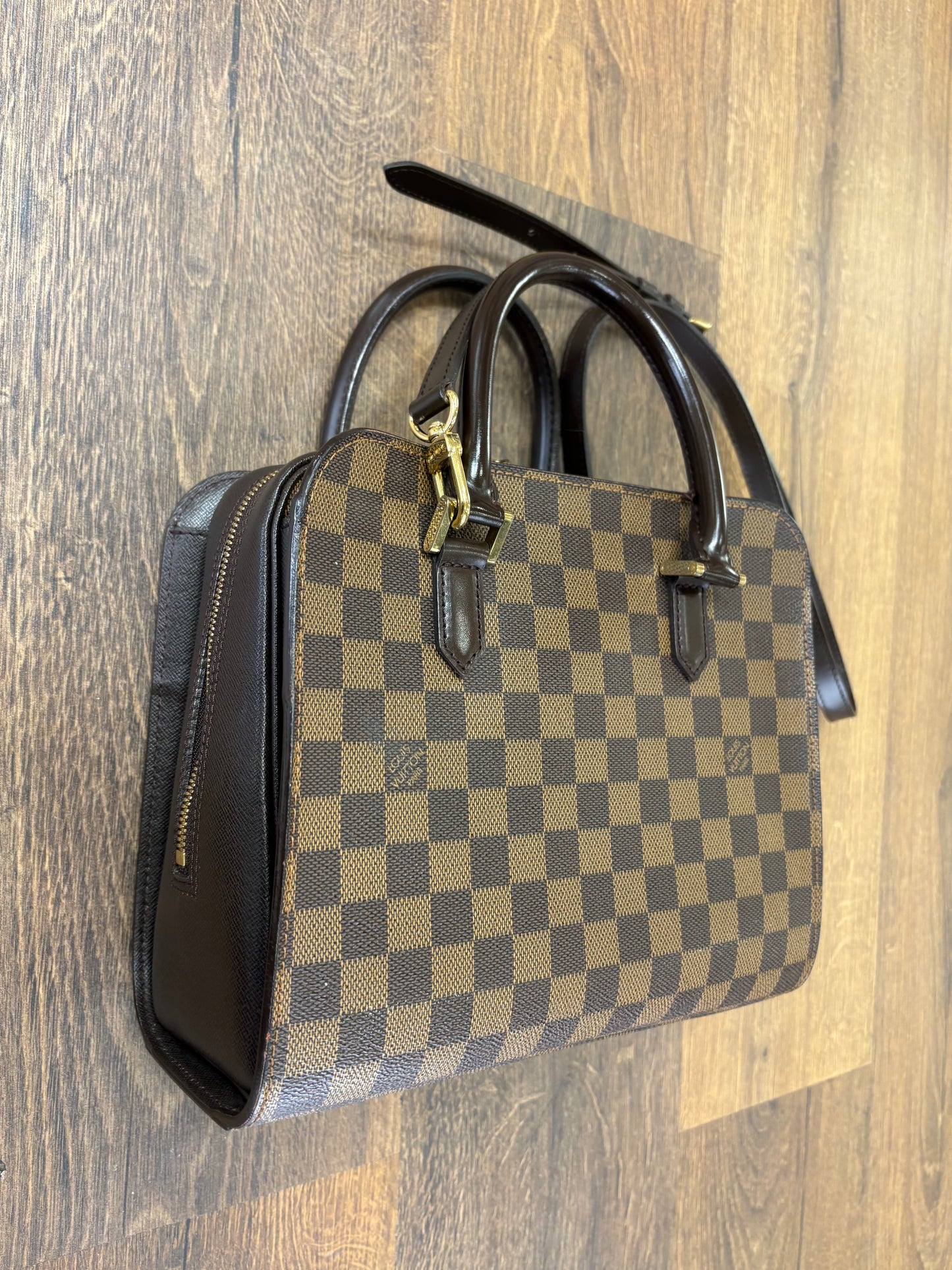 Louis Vuitton Triana borsa a tracolla in tela ebene damier