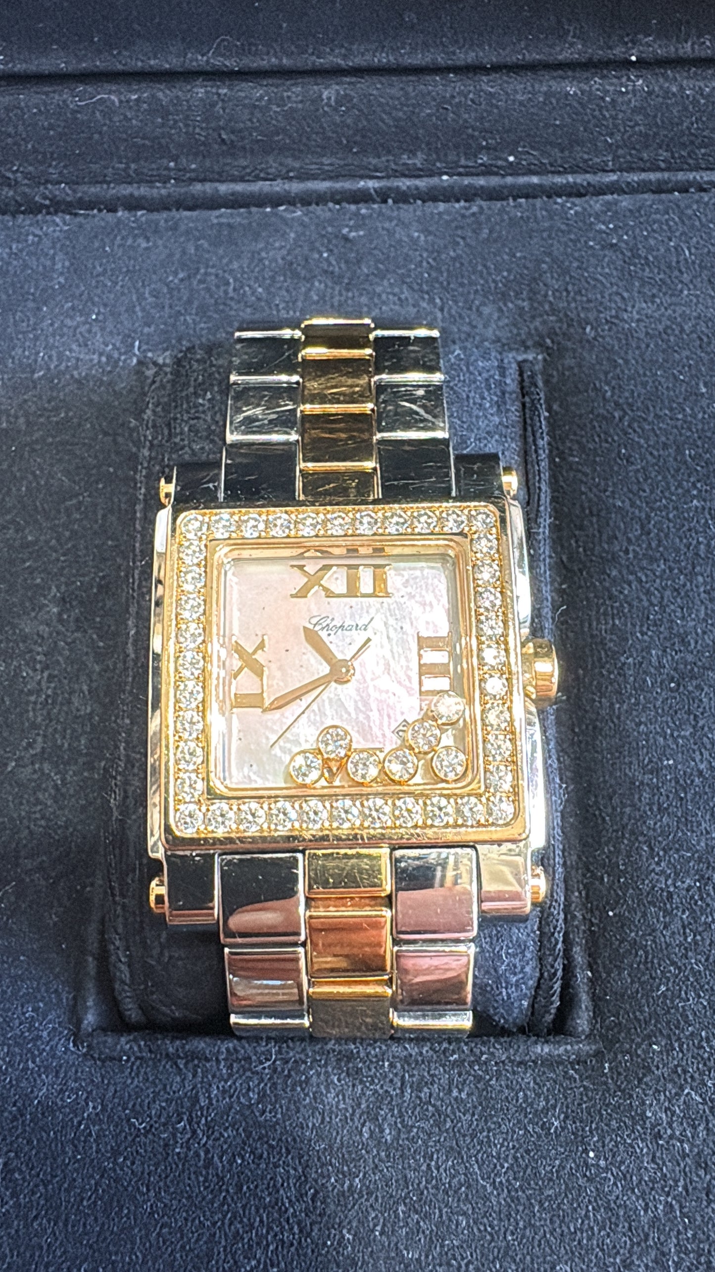 Orologio Chopard Happy Sport Con Diamanti, Acciaio E Oro Rosa 18k