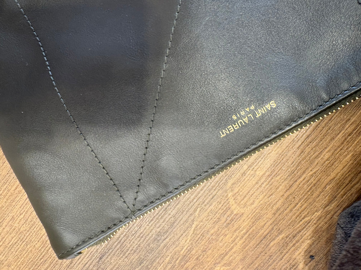 Saint  Laurent Borsa Jamie 4.3 Shopping Grande in Suede  Golden Leaf (Fango / Tortora)