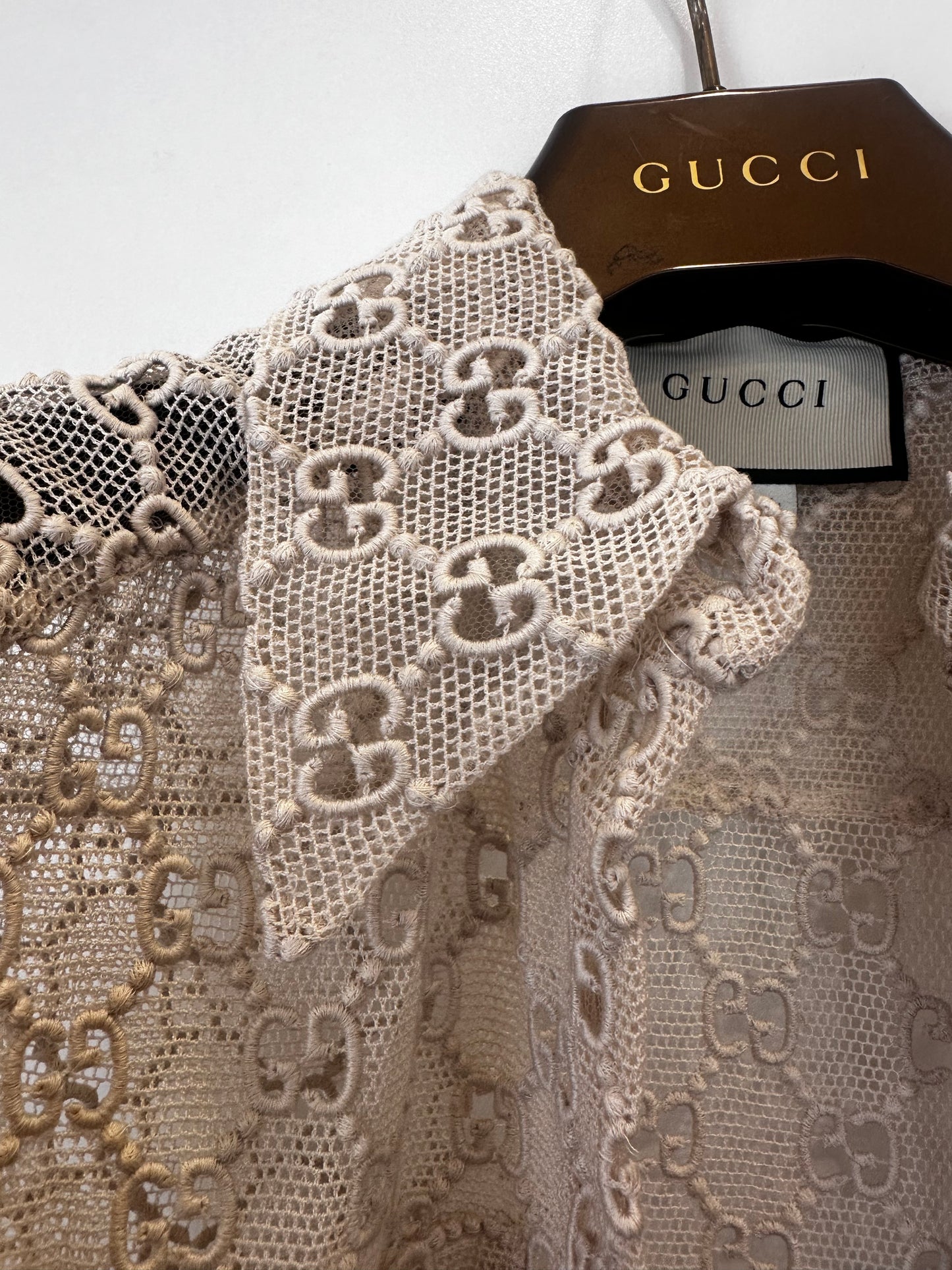 Gucci camicia traforata GG