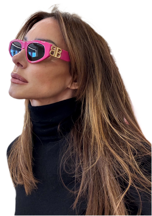 Balenciaga occhiali acetato rosa